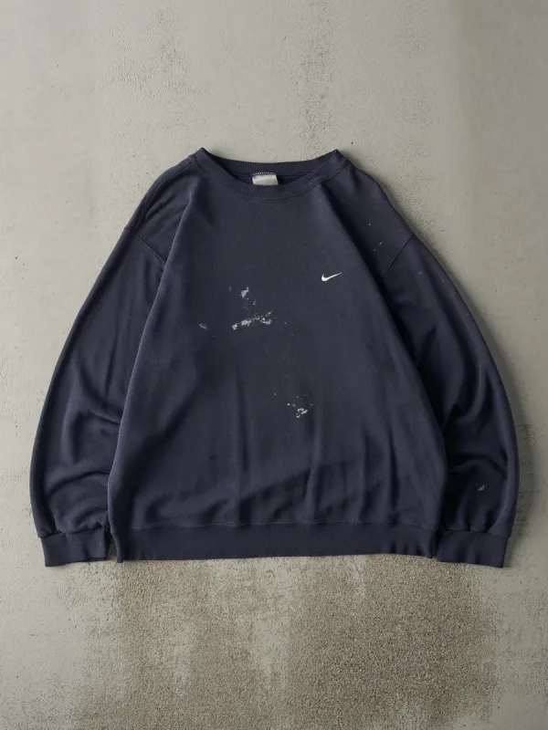 Vintage Y2K Navy Blue Nike Embroidered Crewneck (L) sold by Rebalance Vintage