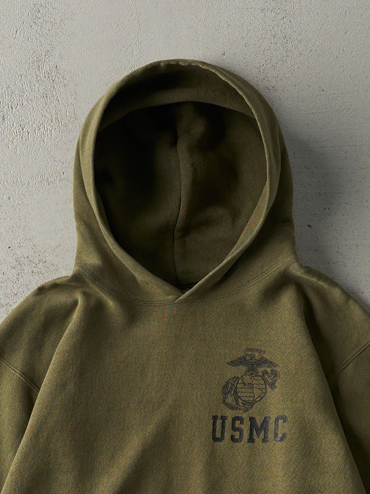 Vintage 90s Army Green USMC Hoodie (S) sold by Rebalance Vintage product image thumbnail 2