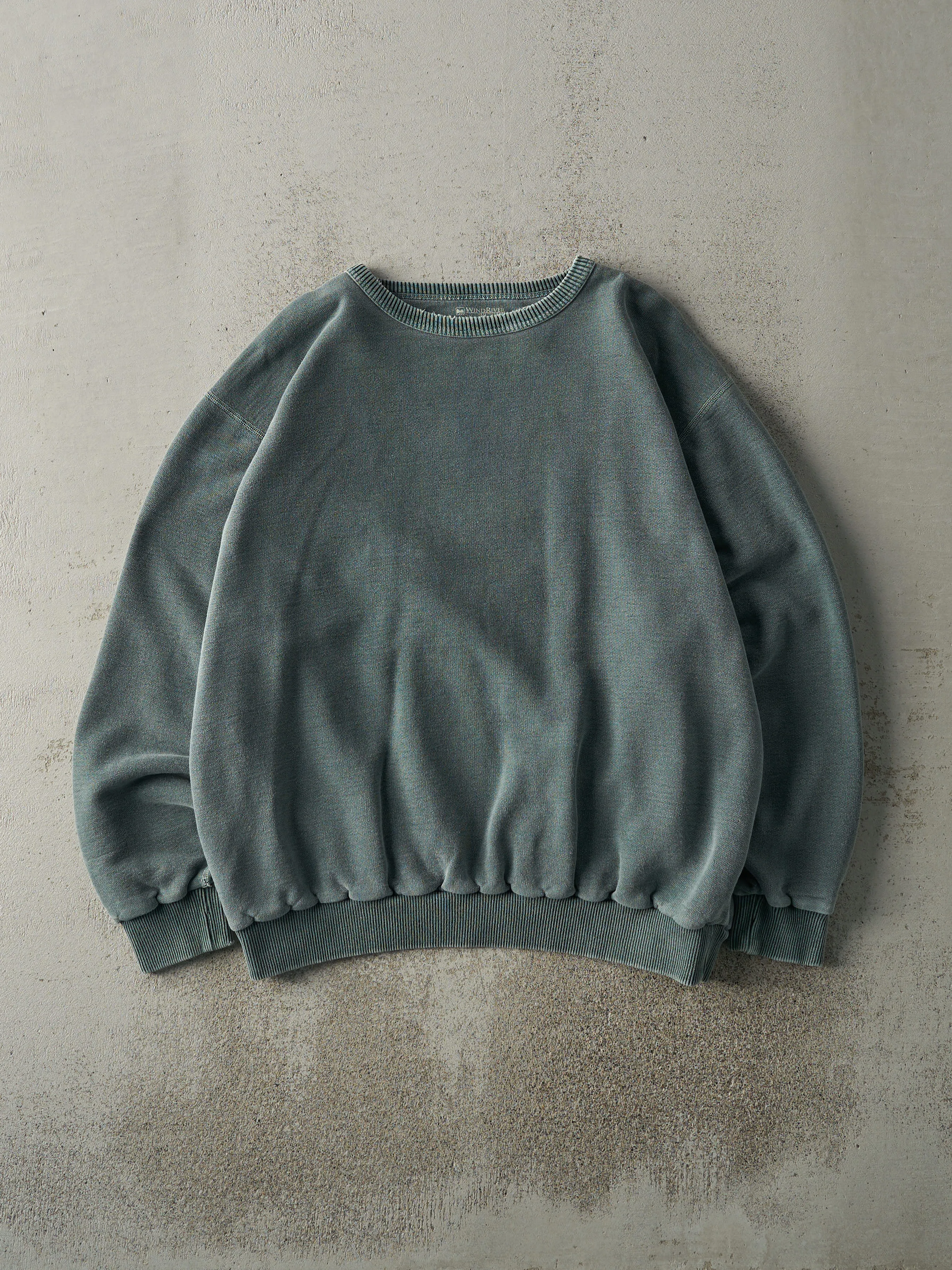 Vintage Y2K Washed Green Wind River Crewneck (L/XL) sold by Rebalance Vintage