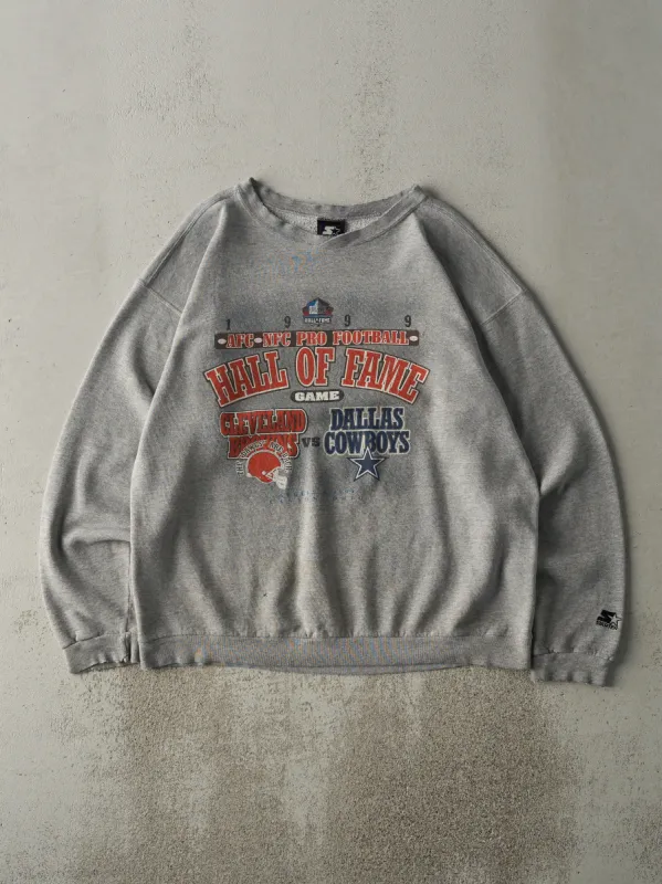 Vintage 99' Grey Cleveland Browns vs Dallas Cowboys Hall Of Fame Game Crewneck (L) sold by Rebalance Vintage