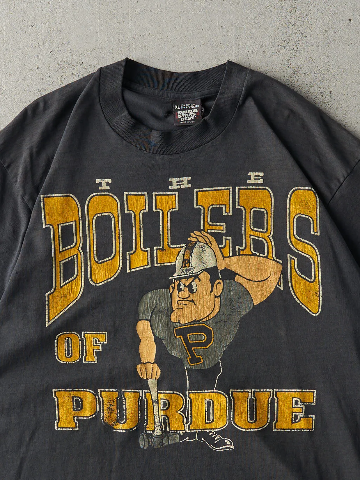Vintage 80s Black Purdue Boilers Single Stitch Tee (M/L) sold by Rebalance Vintage product image thumbnail 2