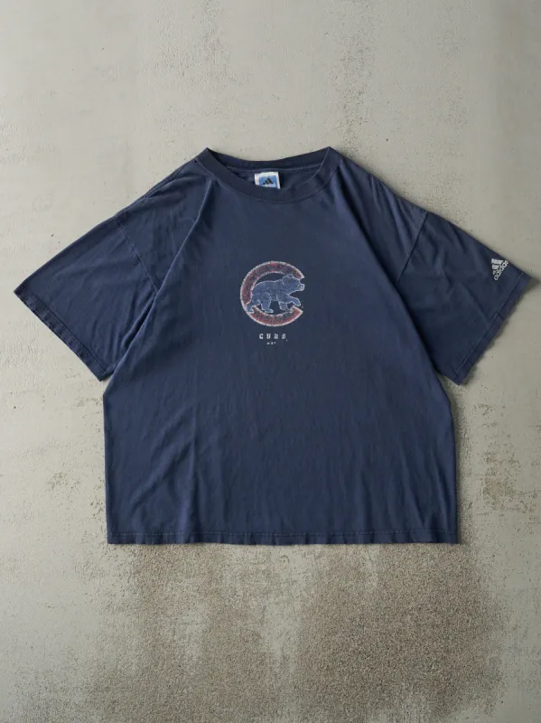 Vintage Y2K Navy Blue Chicago Cubs Adidas Tee (L) sold by Rebalance Vintage