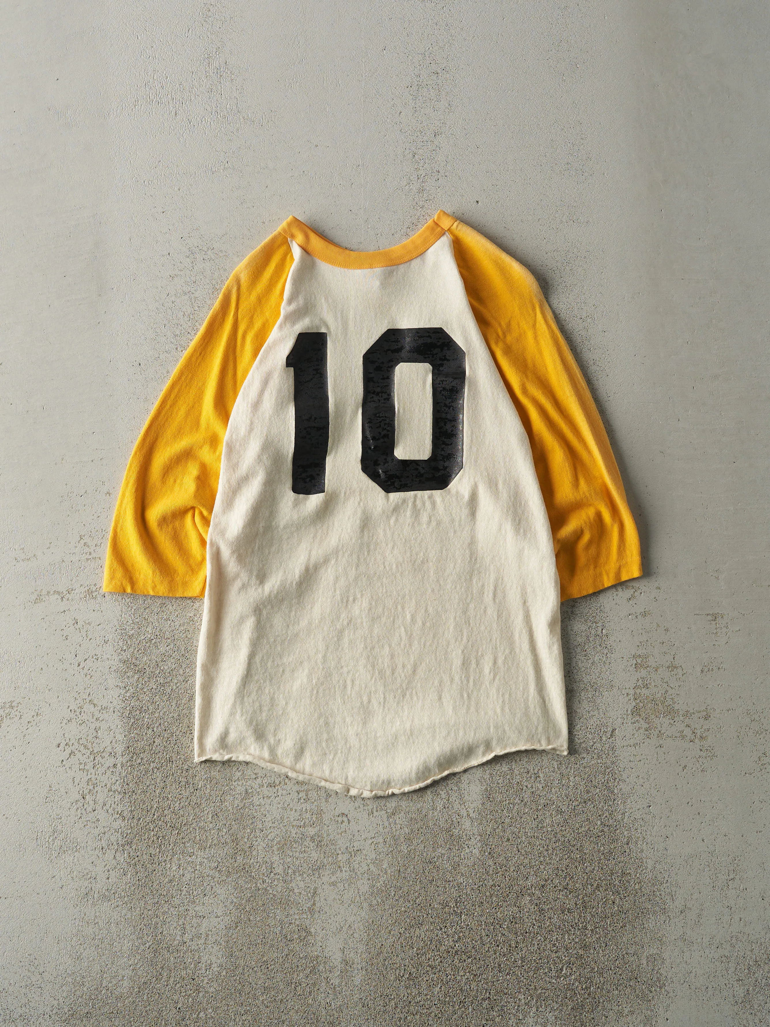 Vintage 70s Yellow & Beige Chicago Cougars Russell 3/4 Sleeve Shirt (XS/S) sold by Rebalance Vintage product image thumbnail 2