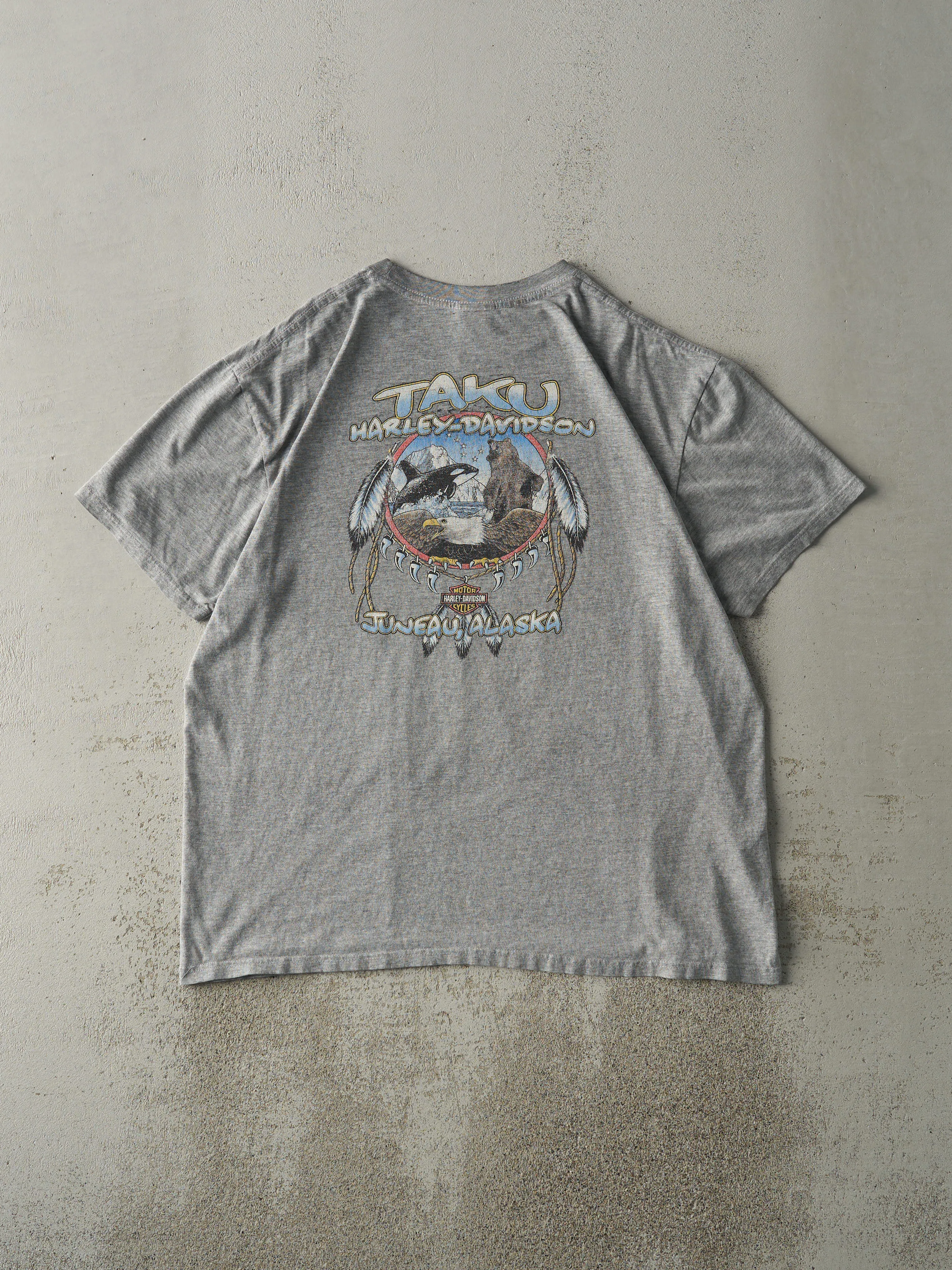 Vintage Y2K Grey Juneau Alaska Harley Davidson Tee (L) sold by Rebalance Vintage product image thumbnail 2