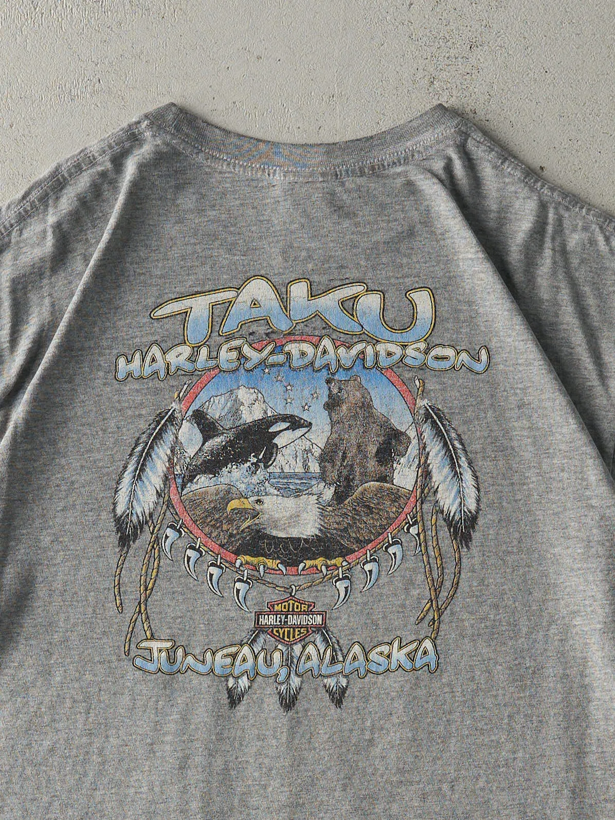 Vintage Y2K Grey Juneau Alaska Harley Davidson Tee (L) sold by Rebalance Vintage product image thumbnail 4