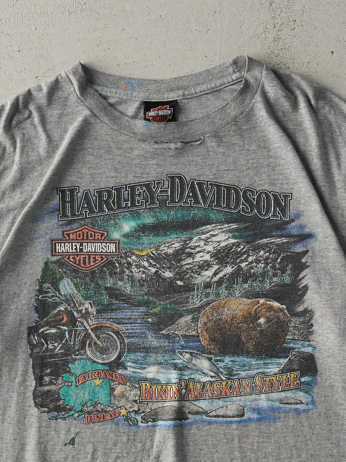 Vintage Y2K Grey Juneau Alaska Harley Davidson Tee (L) sold by Rebalance Vintage product image thumbnail 3