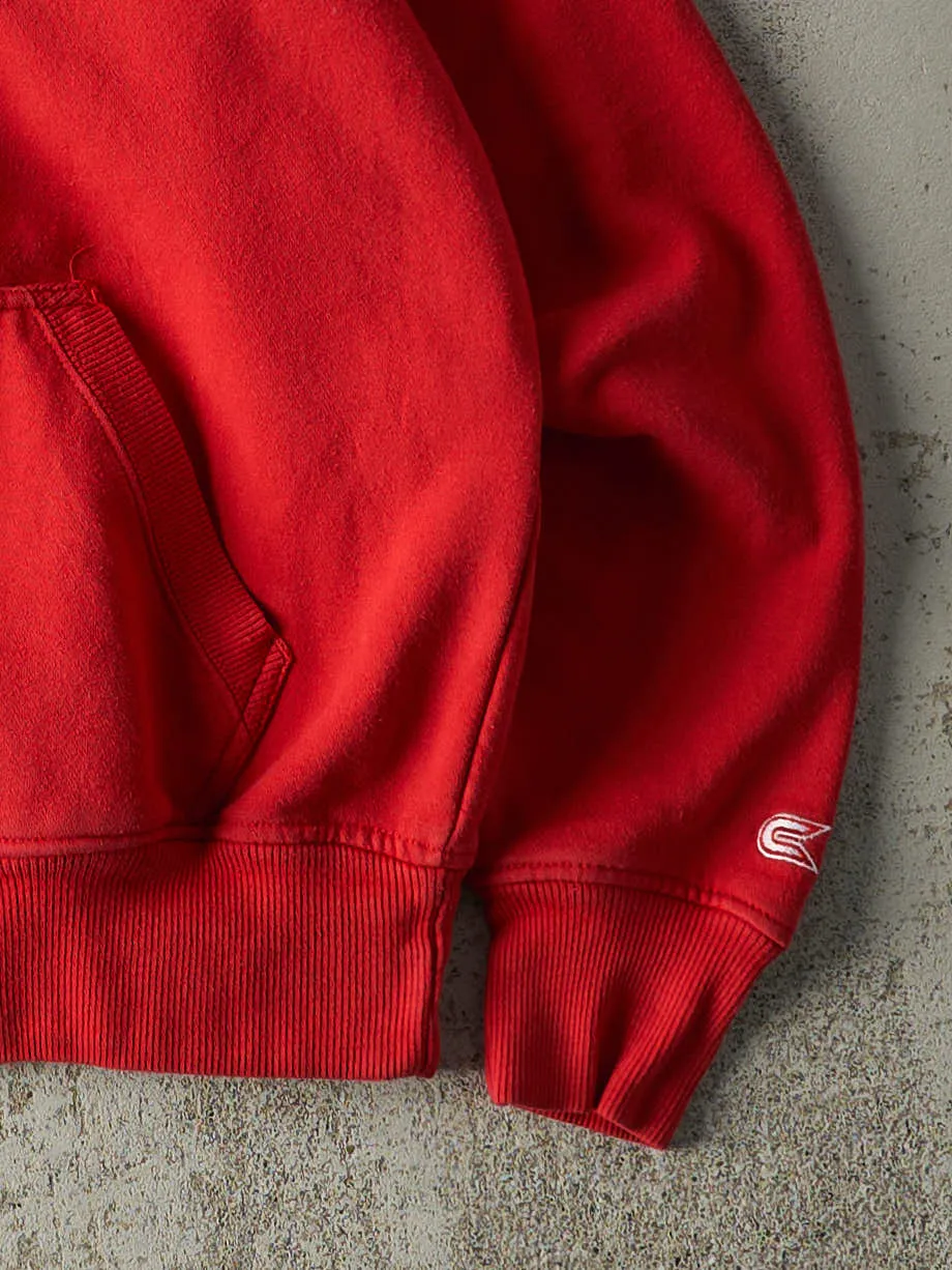 Vintage Y2K Red Embroidered Wisconsin University Boxy Hoodie (S/M) sold by Rebalance Vintage product image thumbnail 3