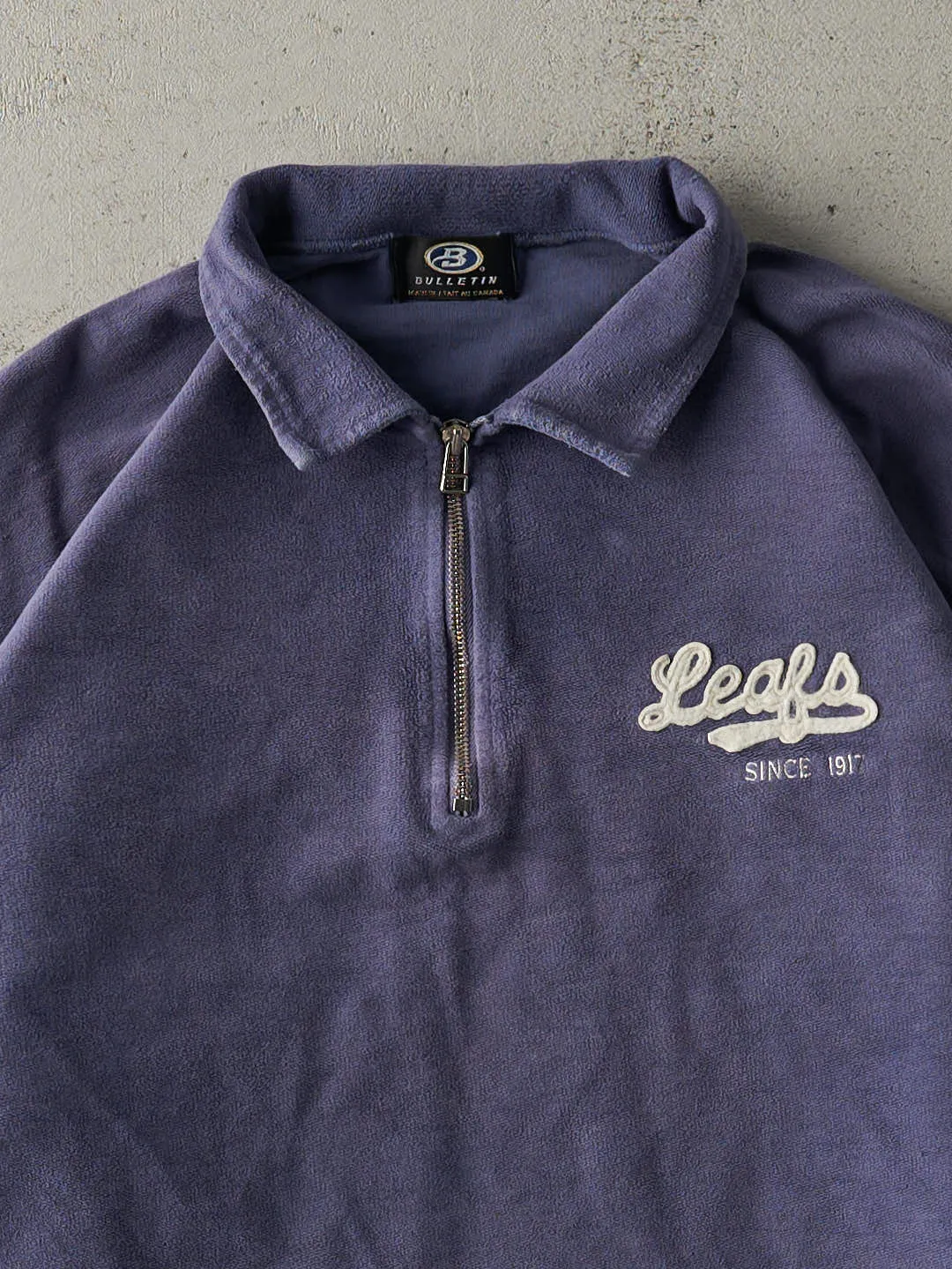 Vintage 90s Navy Blue Toronto Maple Leafs Quarter Zip Inside Out Sweater (XL/XXL) sold by Rebalance Vintage product image thumbnail 2