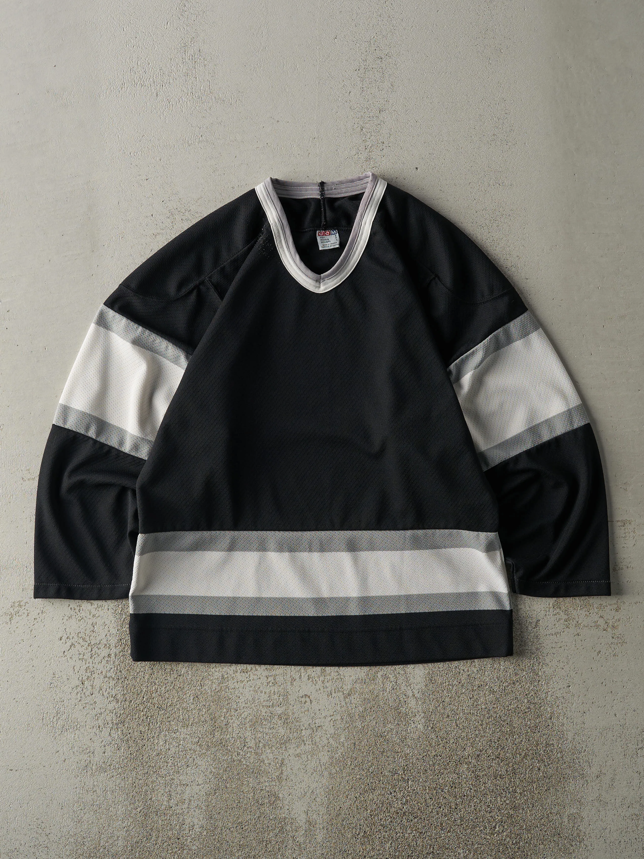 Vintage 90s Black, Grey & White Blank Hockey Jersey (S/M) sold by Rebalance Vintage