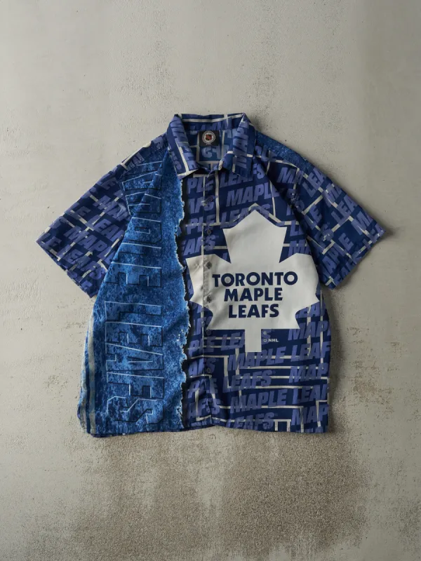 Vintage Y2K Blue Toronto Maple Leafs Button Up Shirt (L/XL) sold by Rebalance Vintage