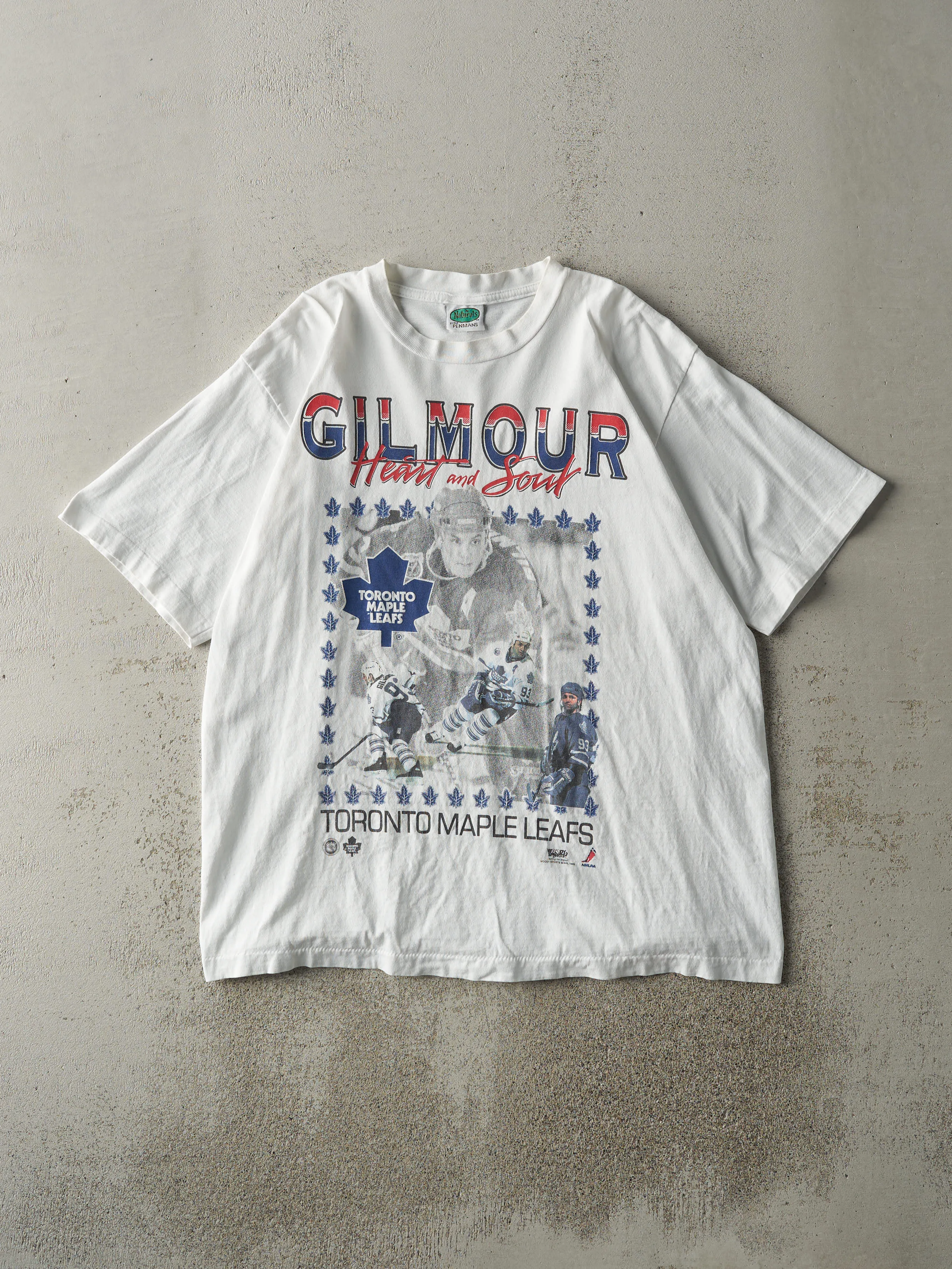 Vintage 93' White Doug Gilmour Toronto Maple Leafs Single Stitch Tee (M) sold by Rebalance Vintage
