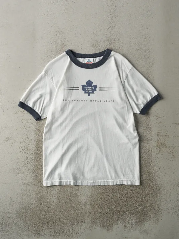 Vintage Y2K White & Navy Toronto Maple Leafs Ringer Tee (S/M) sold by Rebalance Vintage
