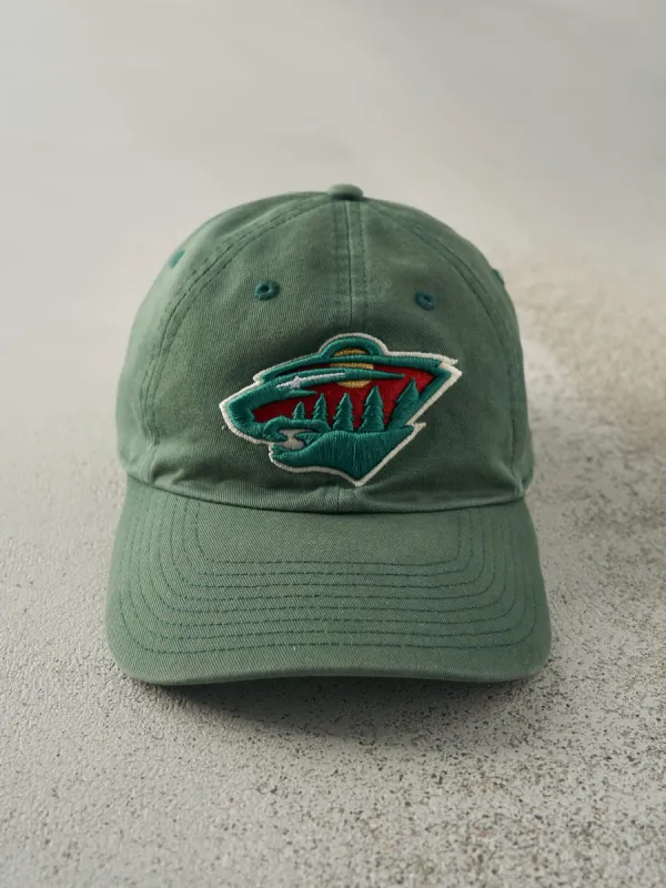 Vintage Y2K Green Minnesota Wild Strap Back Hat sold by Rebalance Vintage