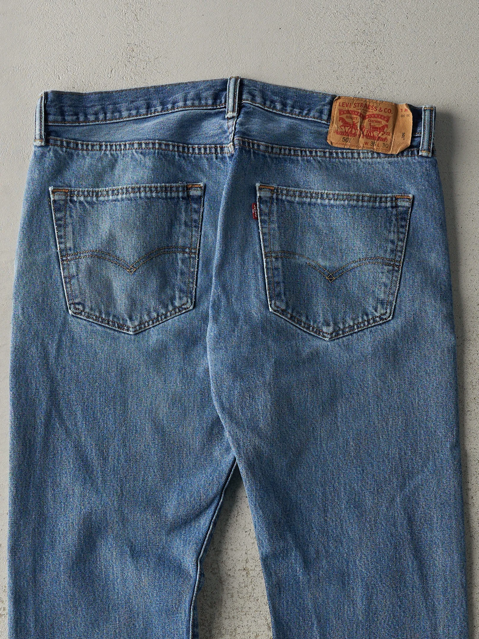 Vintage Y2K Mid Wash Levi's 501 Jeans (36.5x30) sold by Rebalance Vintage product image thumbnail 5