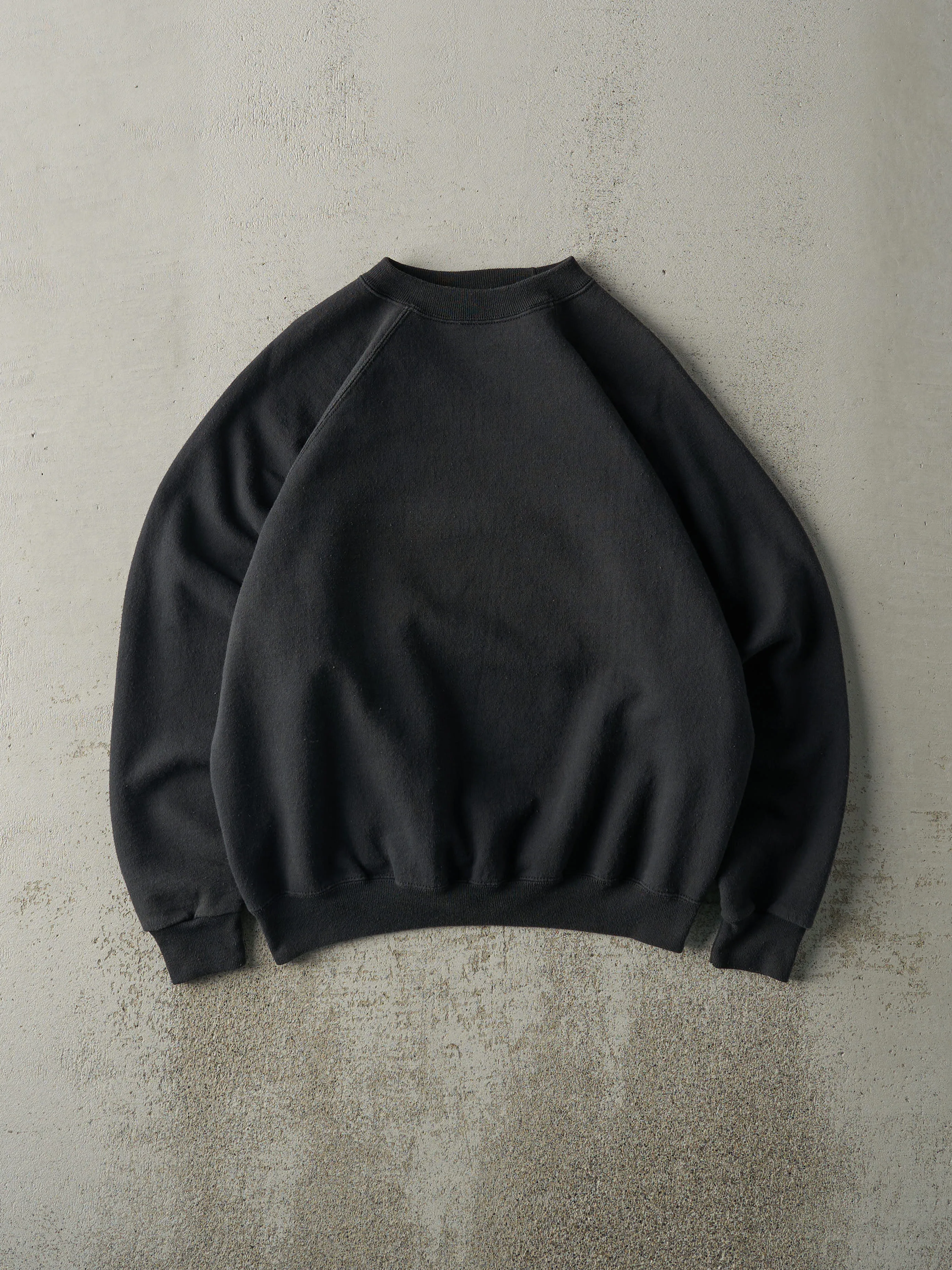 Vintage 80s Black Blank Crewneck (L) sold by Rebalance Vintage