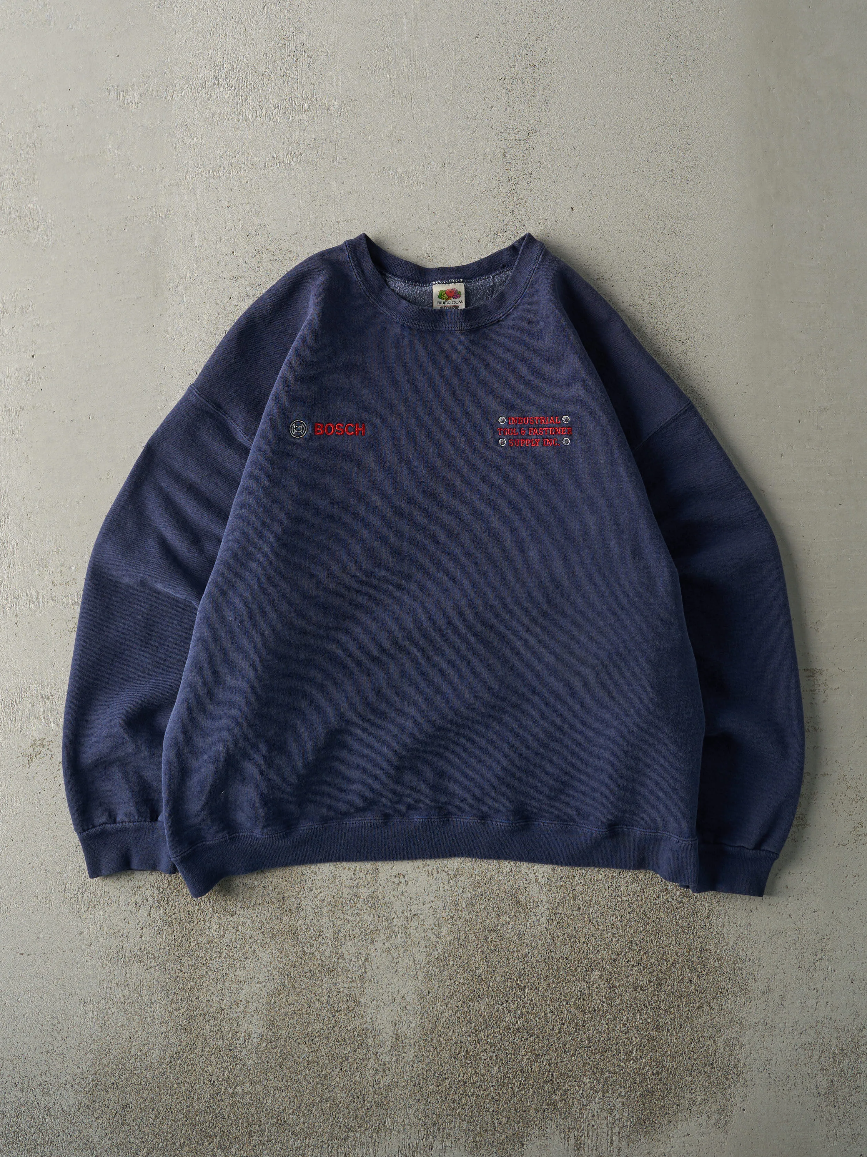 Vintage 90s Navy Blue Bosch Embroidered Crewneck (L) sold by Rebalance Vintage