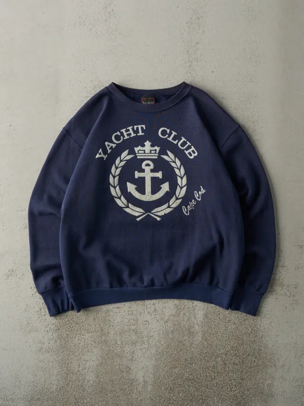 Vintage 90s Navy Blue Cape Cod Yacht Club Boxy Crewneck (M) made by Rebalance Vintage