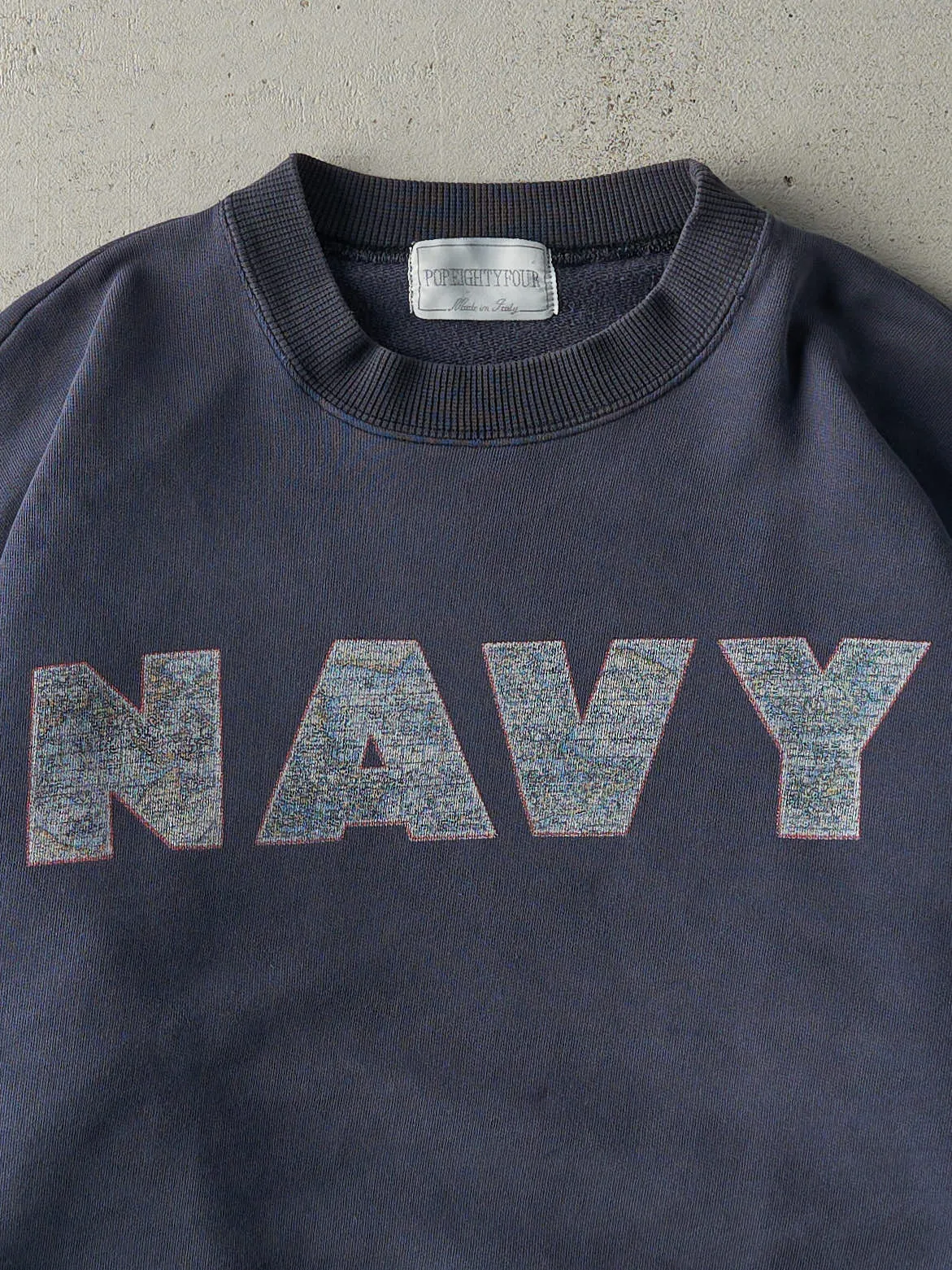 Vintage 90s Navy Blue Navy Boxy Crewneck (M) sold by Rebalance Vintage product image thumbnail 2