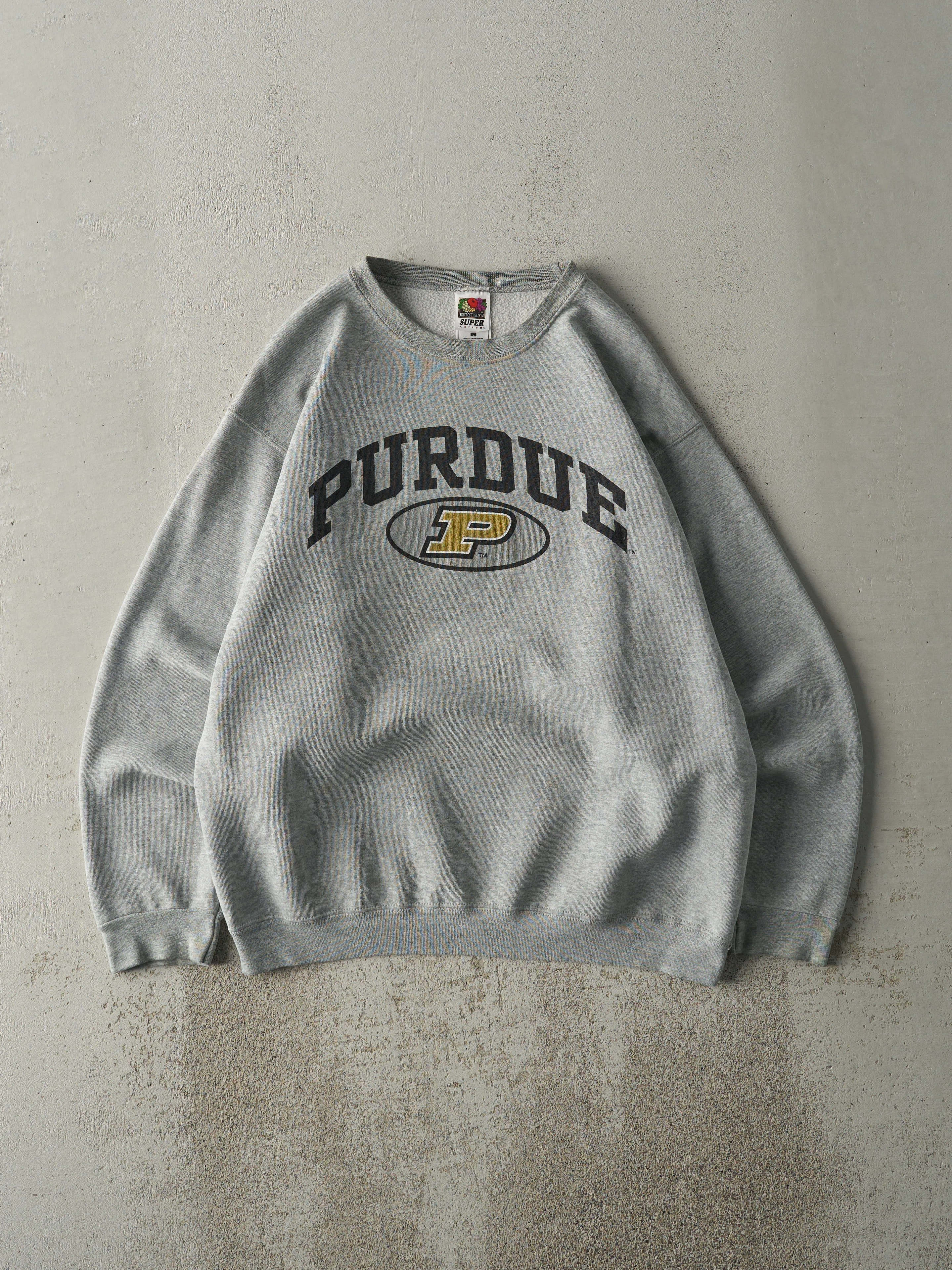 Vintage Y2K Grey Purdue University Crewneck (M) sold by Rebalance Vintage