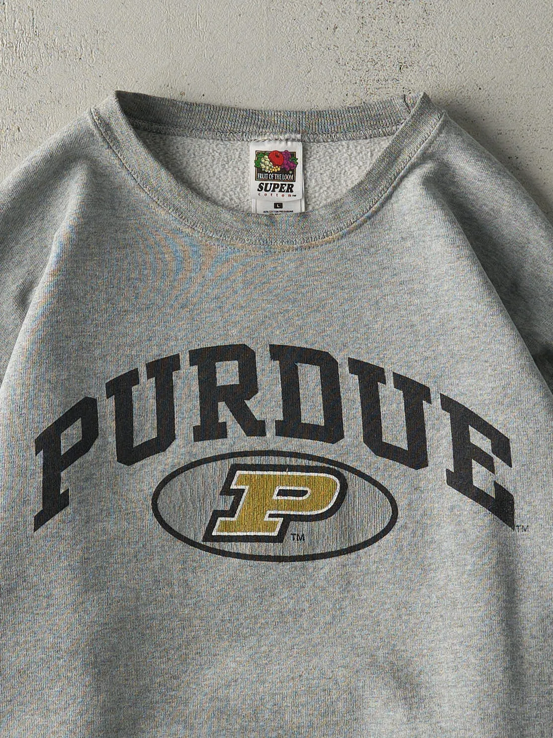 Vintage Y2K Grey Purdue University Crewneck (M) sold by Rebalance Vintage product image thumbnail 2