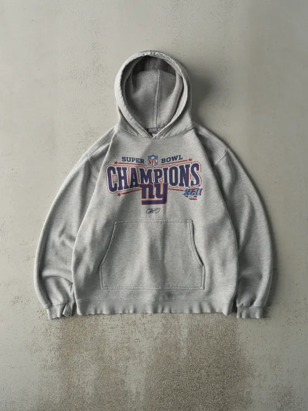 Vintage 08' Heather Grey New York Giants Super Bowl Champions Hoodie (M/L) made by Rebalance Vintage