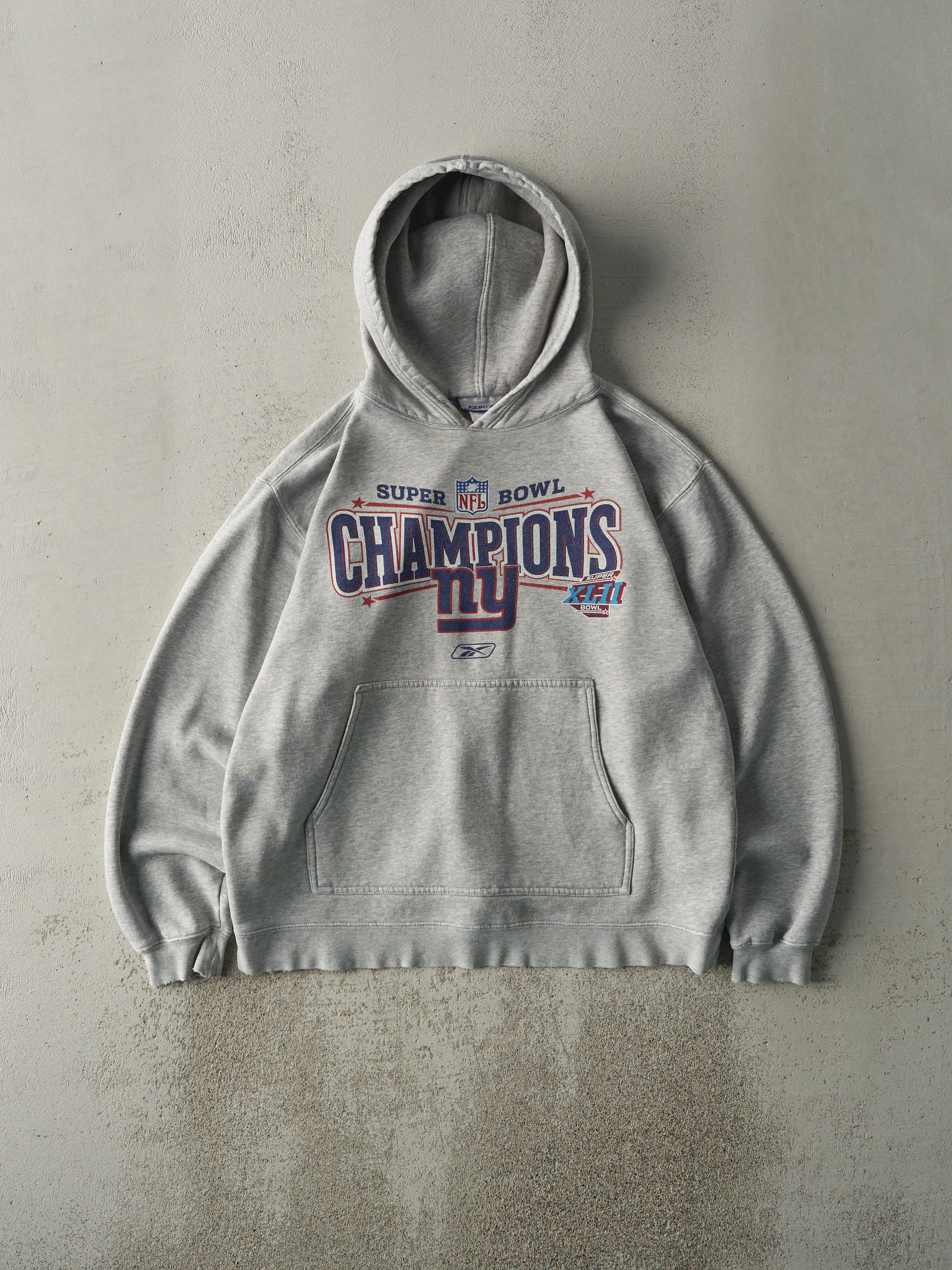 Vintage 08' Heather Grey New York Giants Super Bowl Champions Hoodie (M/L) sold by Rebalance Vintage