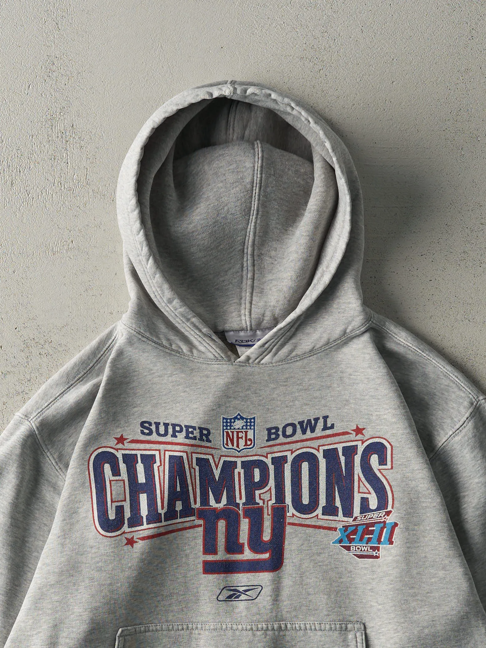 Vintage 08' Heather Grey New York Giants Super Bowl Champions Hoodie (M/L) sold by Rebalance Vintage product image thumbnail 2