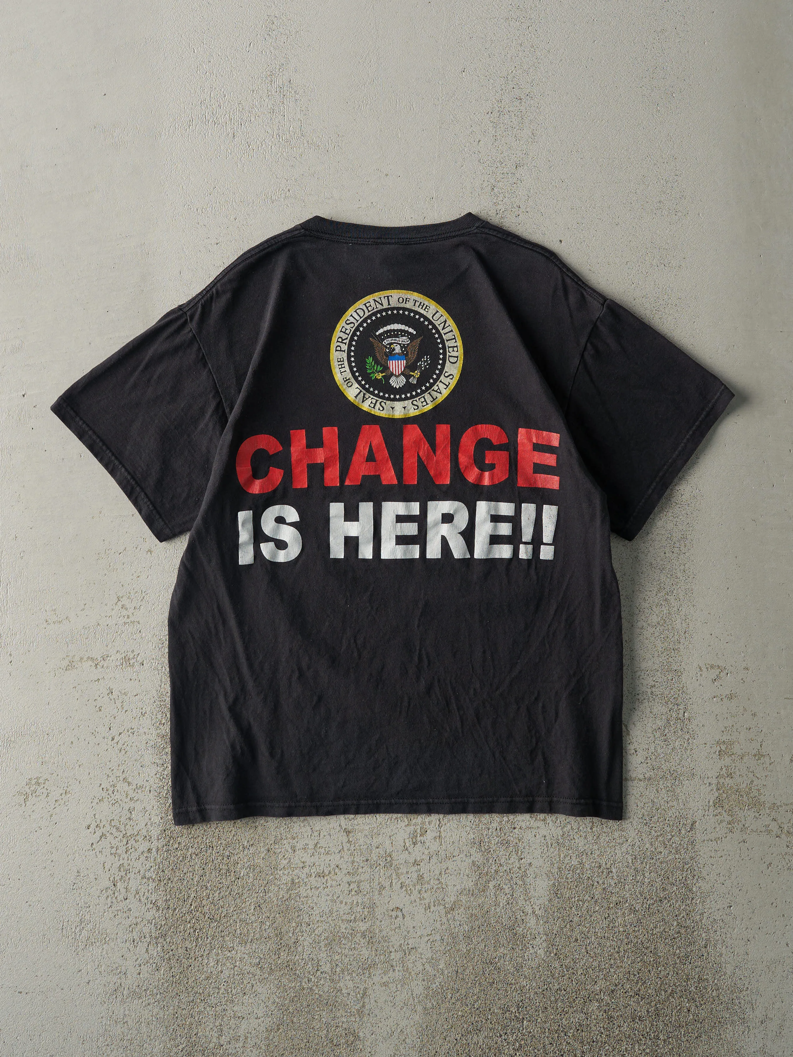 Vintage Y2K Black Barack Obama Tee (M) sold by Rebalance Vintage product image thumbnail 2