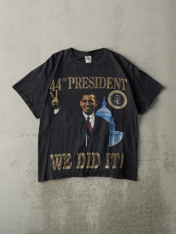 Vintage Y2K Black Barack Obama Tee (M) sold by Rebalance Vintage