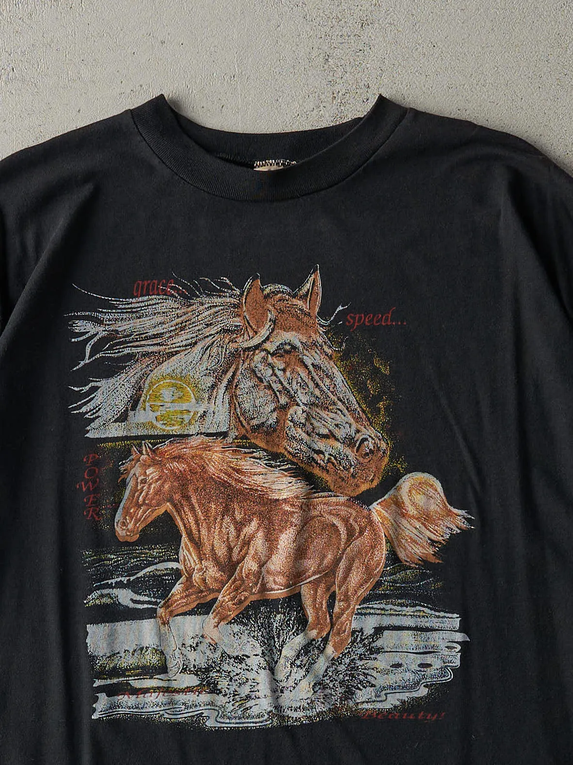Vintage 90s Black Horse Tee (L) sold by Rebalance Vintage product image thumbnail 2