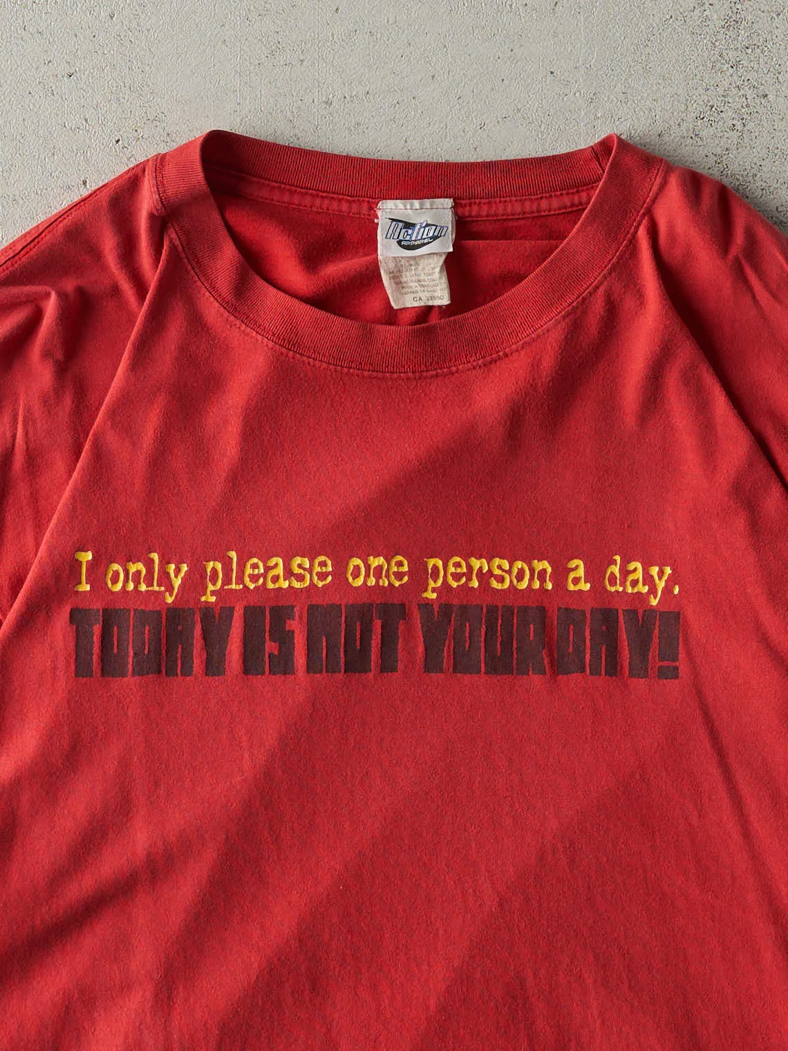Vintage Y2K Red "Today's Not Your Day" Slogan Tee (XL/XXL) sold by Rebalance Vintage product image thumbnail 2
