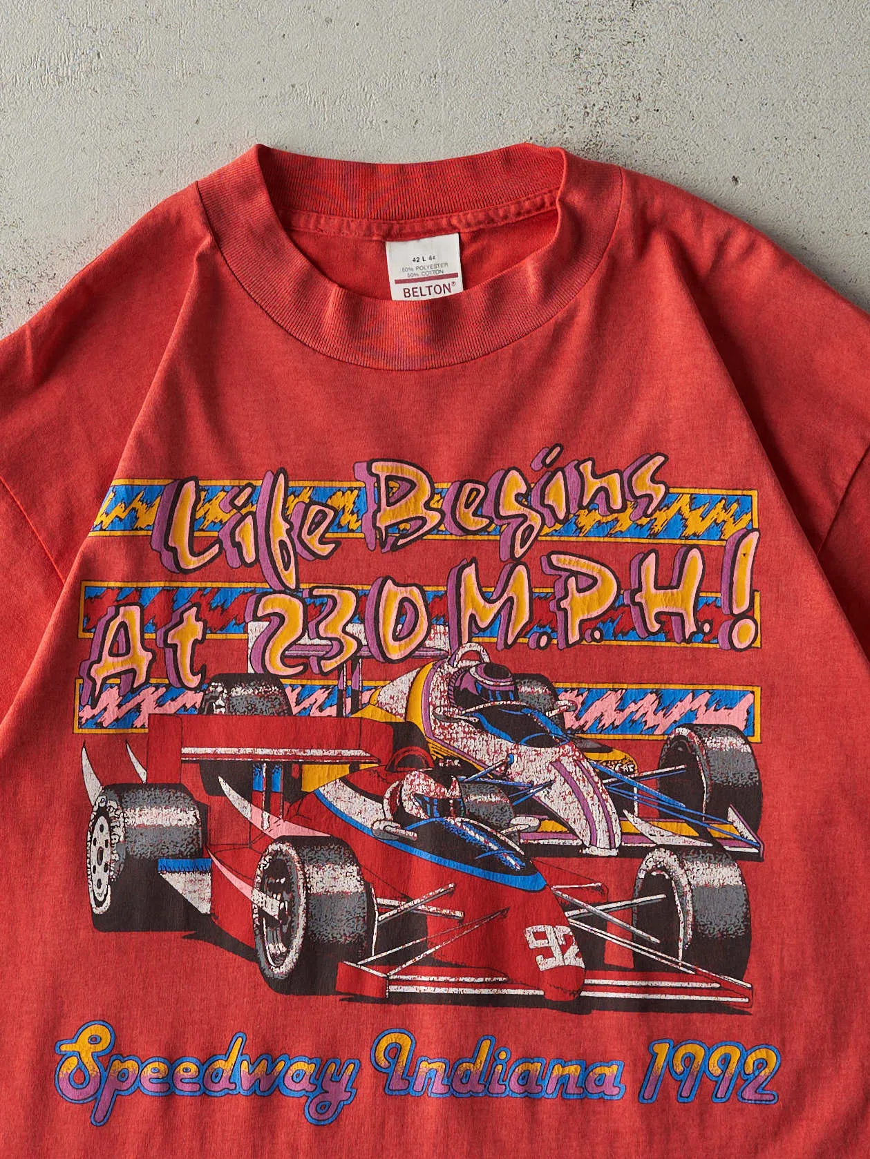 Vintage 92' Red Indiana Speedway Racing Single Stitch Tee (M/L) sold by Rebalance Vintage product image thumbnail 2