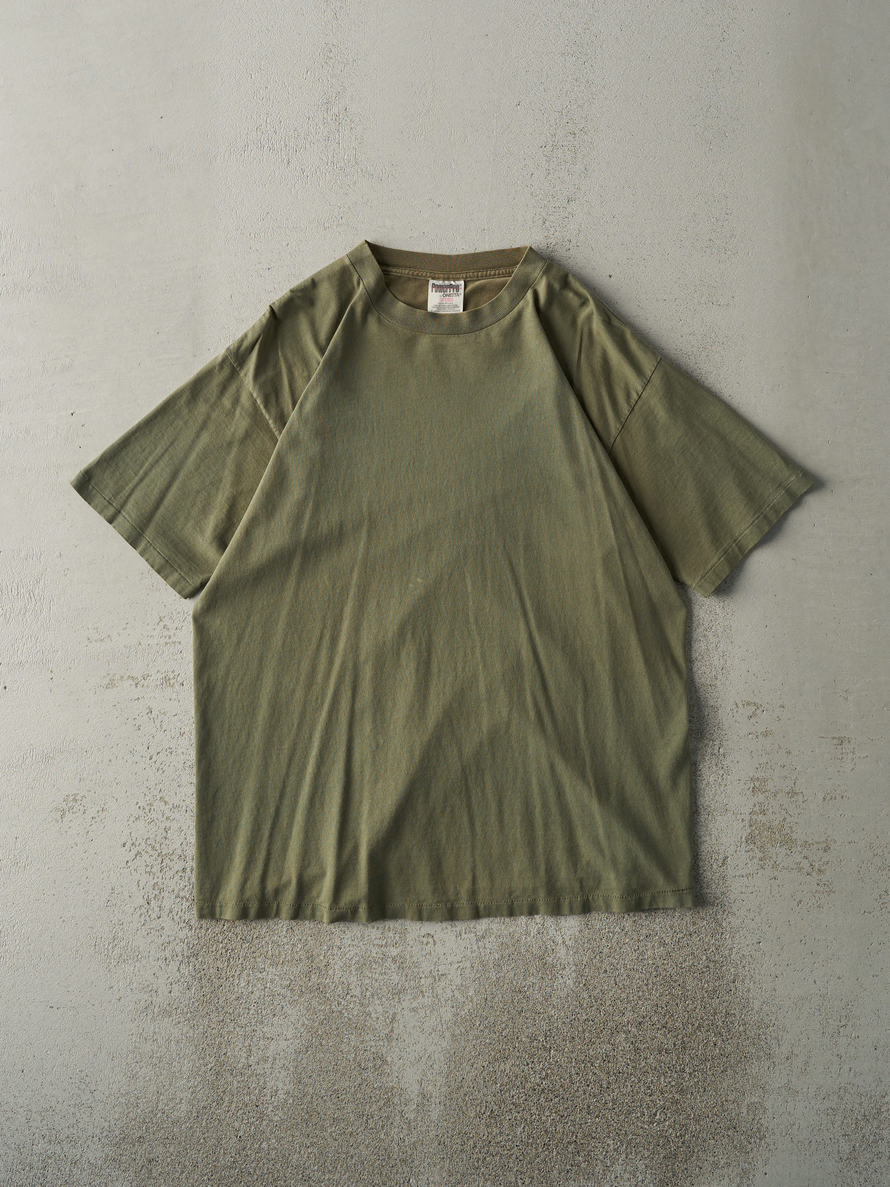 Vintage 90s Green Blank Single Stitch Tee (M/L) sold by Rebalance Vintage