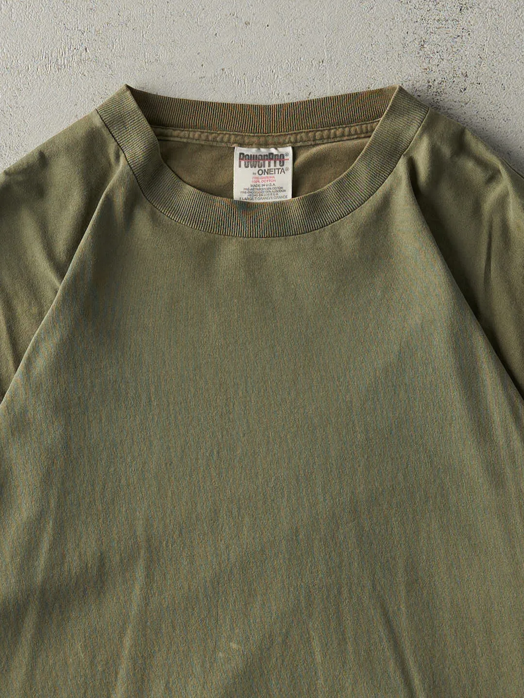 Vintage 90s Green Blank Single Stitch Tee (M/L) sold by Rebalance Vintage product image thumbnail 2