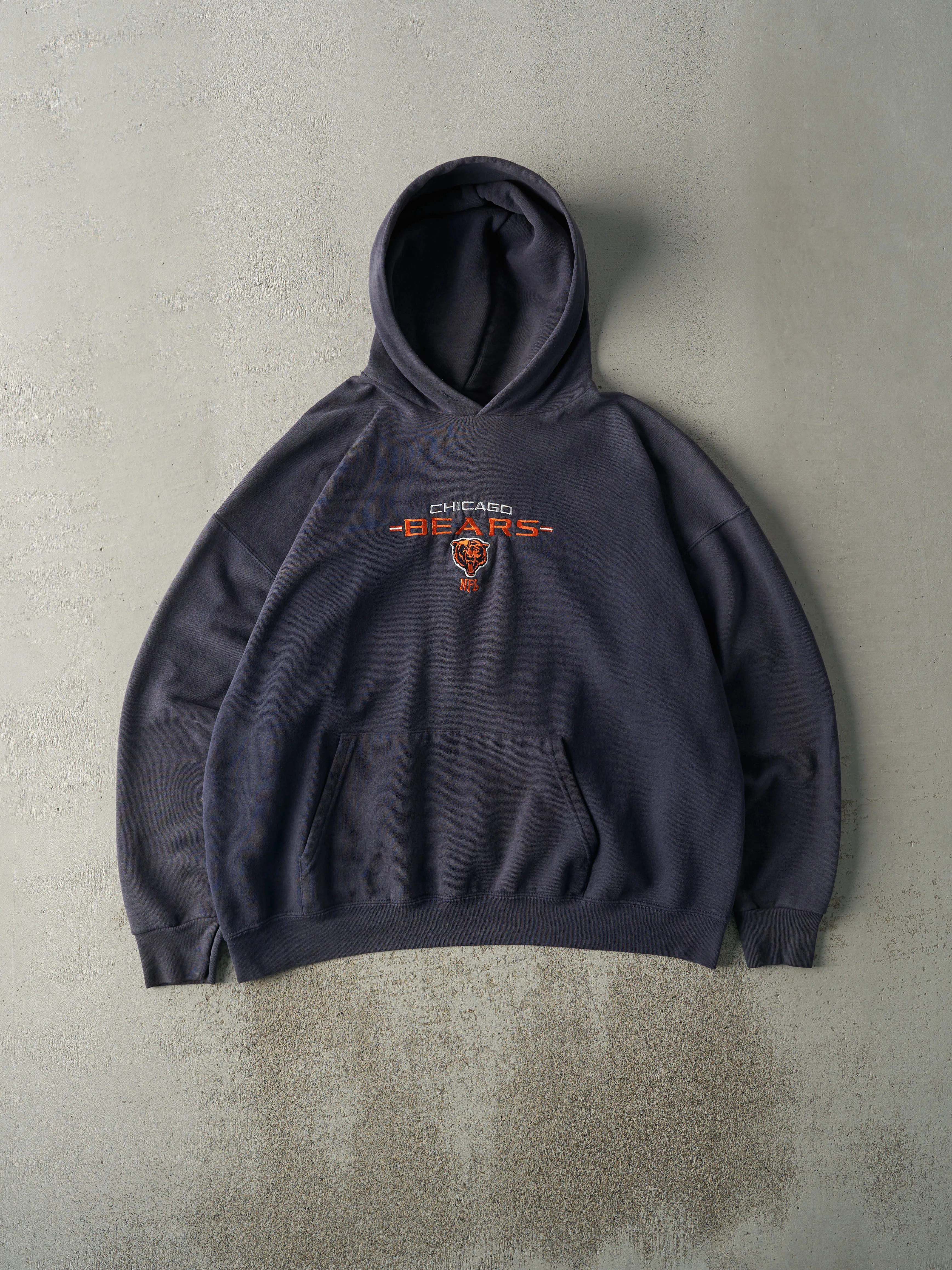 Vintage 90s Sun Faded Navy Blue Chicago Bears Hoodie (XL/XXL) sold by Rebalance Vintage