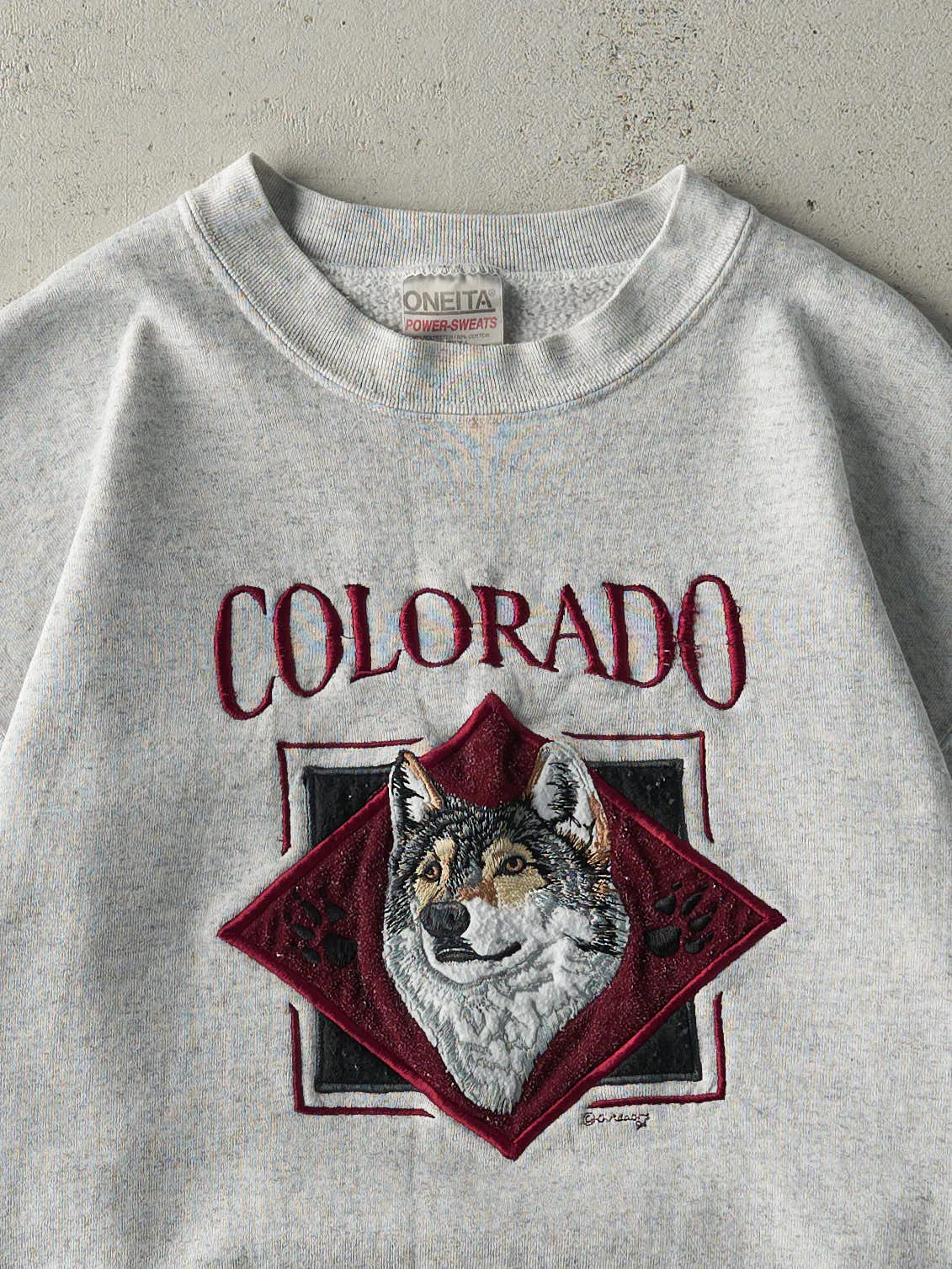 Vintage 94' Heather Grey Embroidered Colorado Crewneck (L) sold by Rebalance Vintage product image thumbnail 2