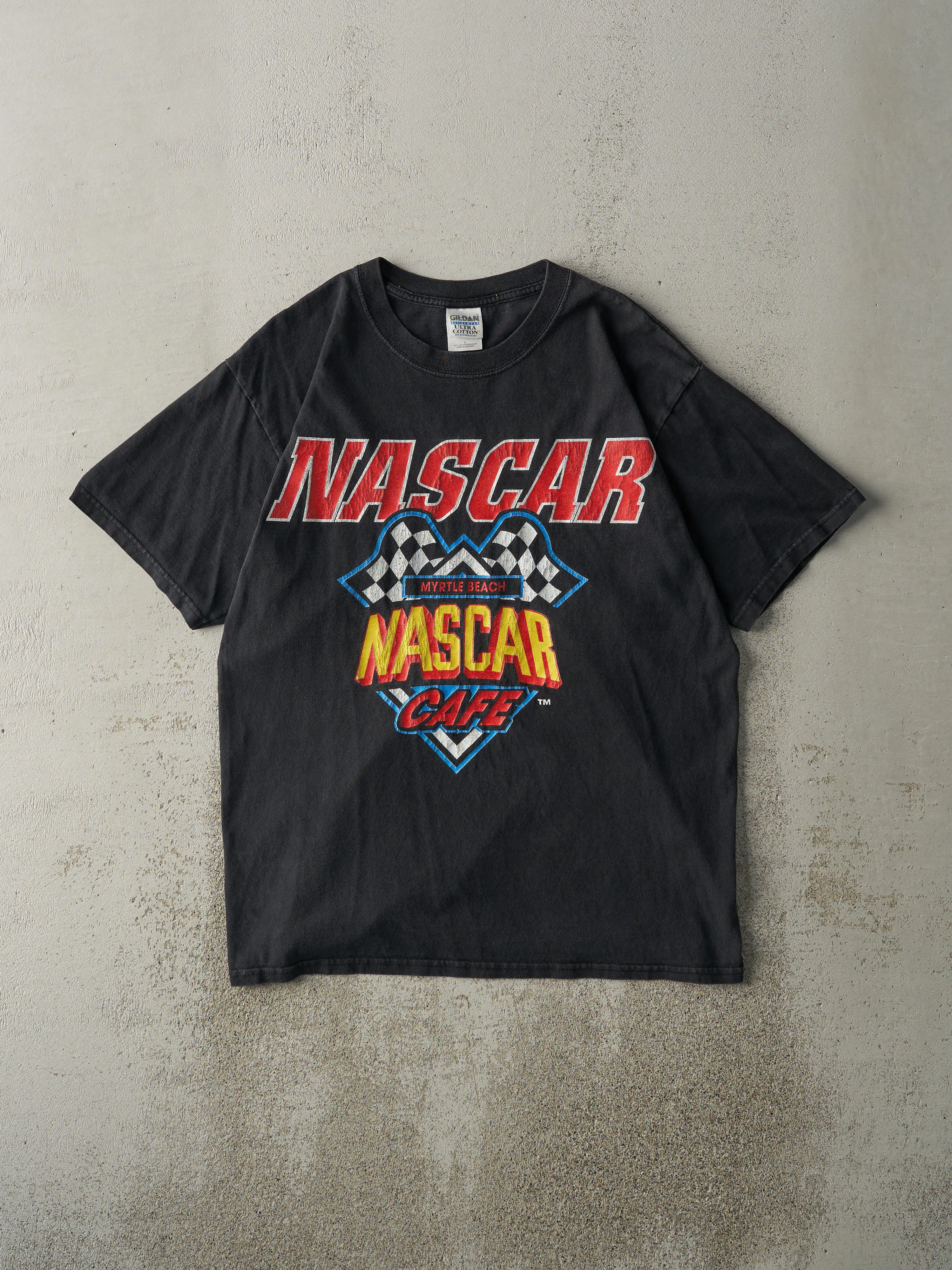 Vintage Y2K Black Nascar Cafe Myrtle Beach Tee (M) sold by Rebalance Vintage