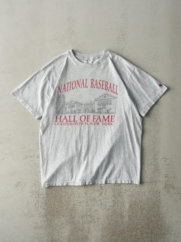 Vintage 90s Heather Grey Cooperstown Baseball Hall of Fame Tee (M) sold by Rebalance Vintage