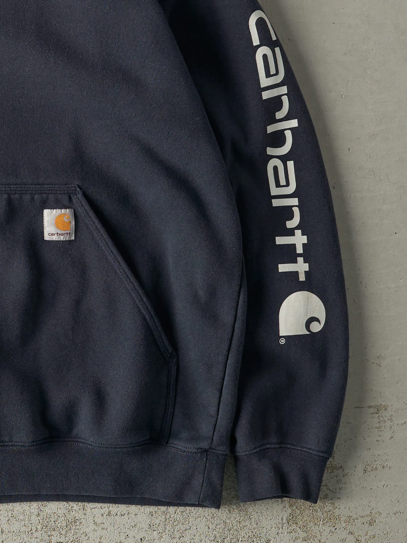 Vintage Y2K Navy Blue Carhartt Hoodie (M/L) sold by Rebalance Vintage product image thumbnail 3