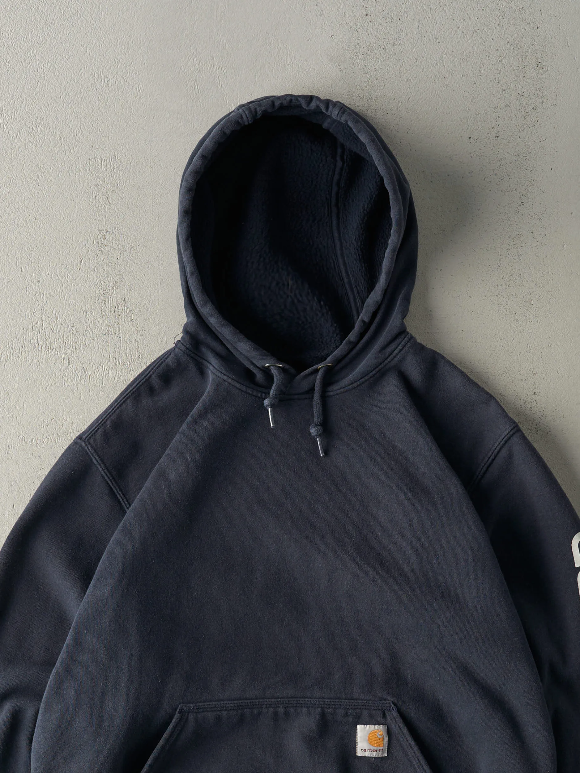 Vintage Y2K Navy Blue Carhartt Hoodie (M/L) sold by Rebalance Vintage product image thumbnail 2