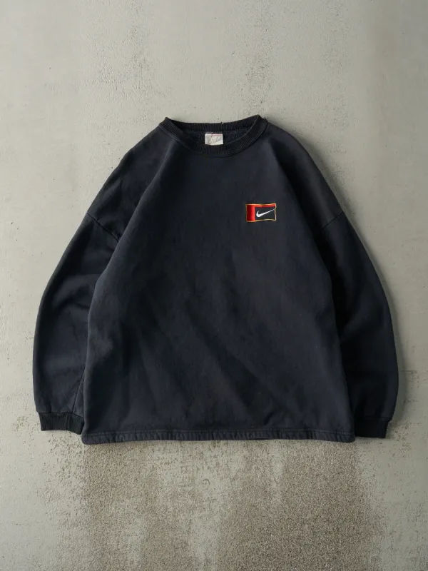 Vintage 90s Black Embroidered Nike Bootleg Crewneck (M/L) sold by Rebalance Vintage