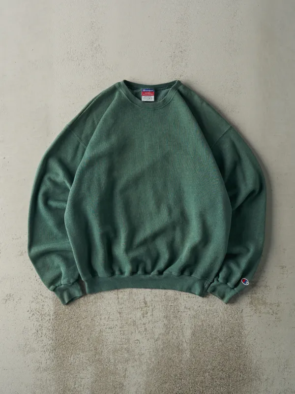 Vintage 90s Green Blank Champion Crewneck (L) sold by Rebalance Vintage