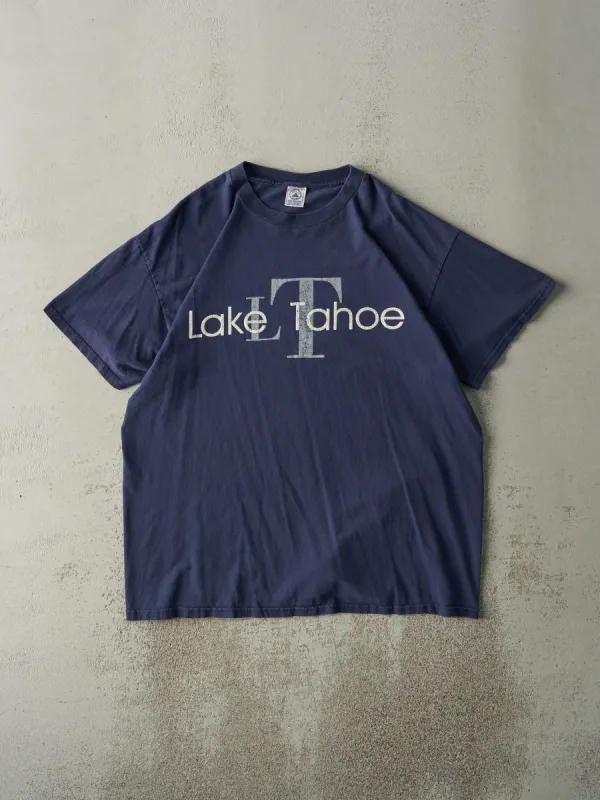 Vintage 90s Navy Blue Lake Tahoe Tee (L) made by Rebalance Vintage