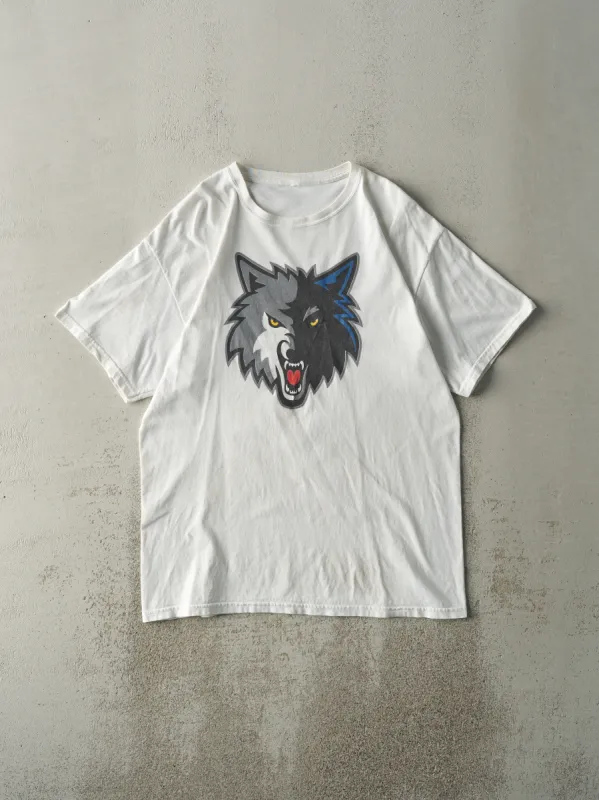 Vintage Y2K White Minnesota Timberwolves Tee (M) sold by Rebalance Vintage