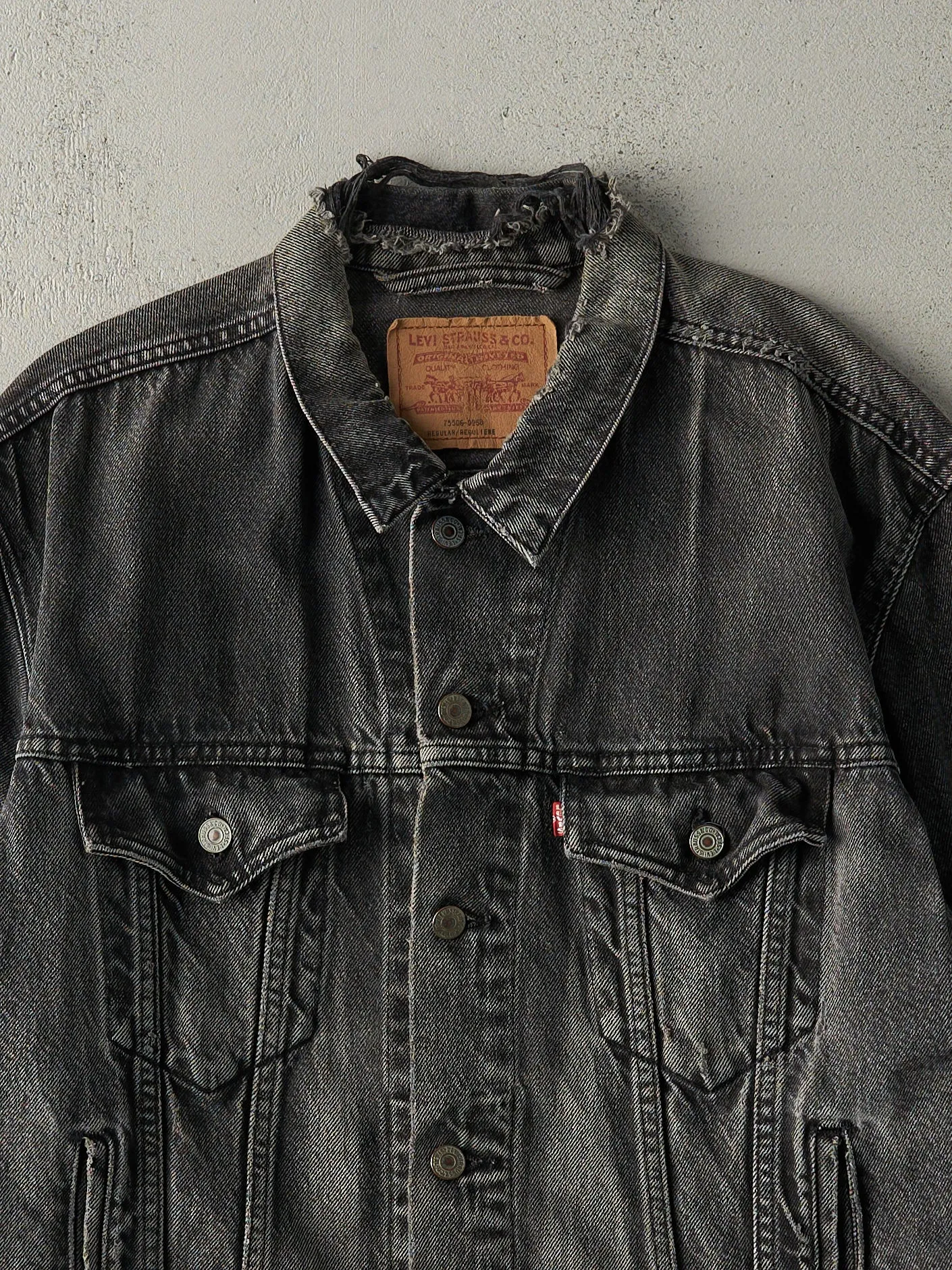 Vintage 90s Faded Black Type 3 Levi's Denim Jacket (M) sold by Rebalance Vintage product image thumbnail 3