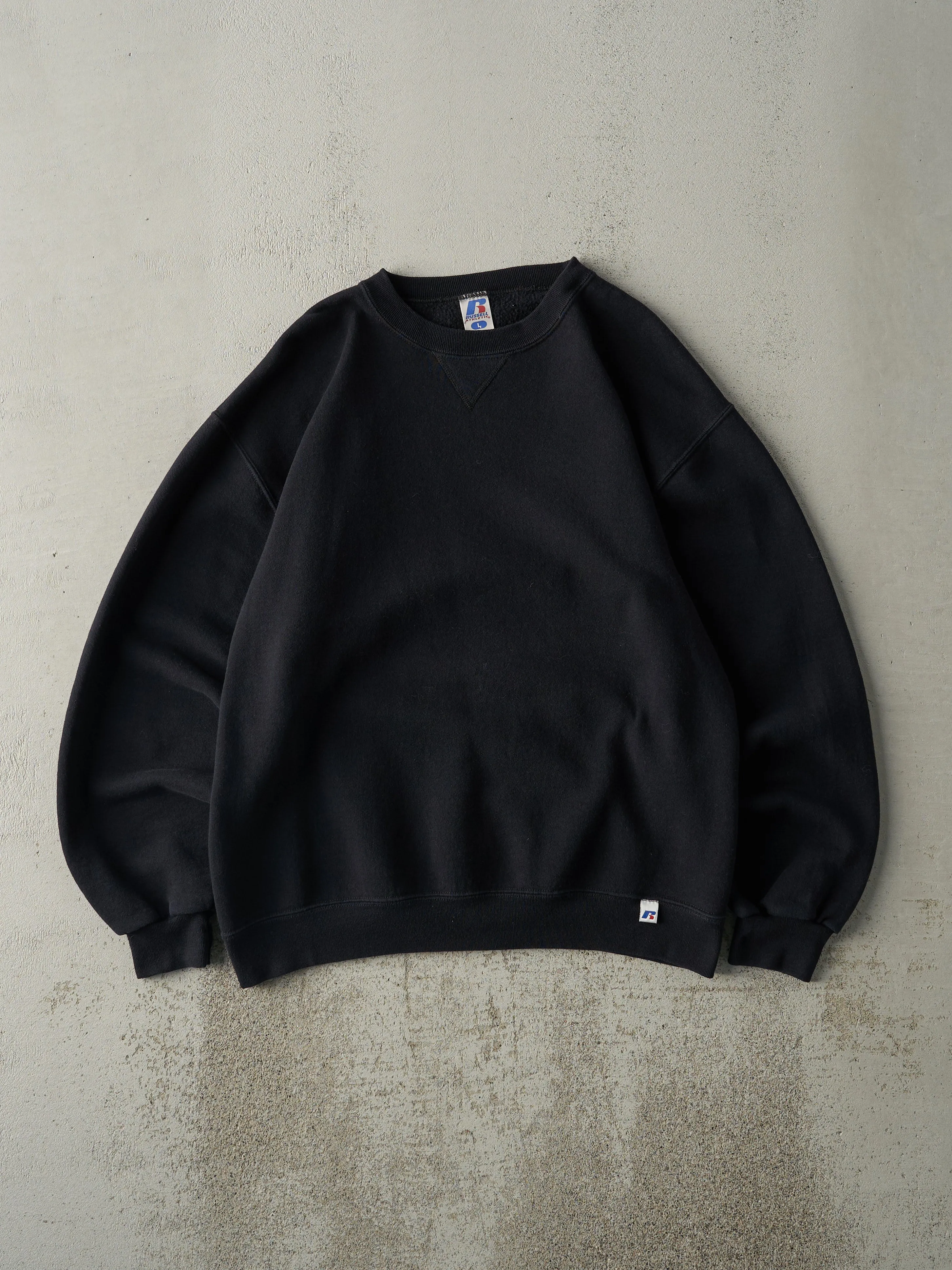 Vintage Y2K Black Russell Athletics Blank Crewneck (M/L) sold by Rebalance Vintage
