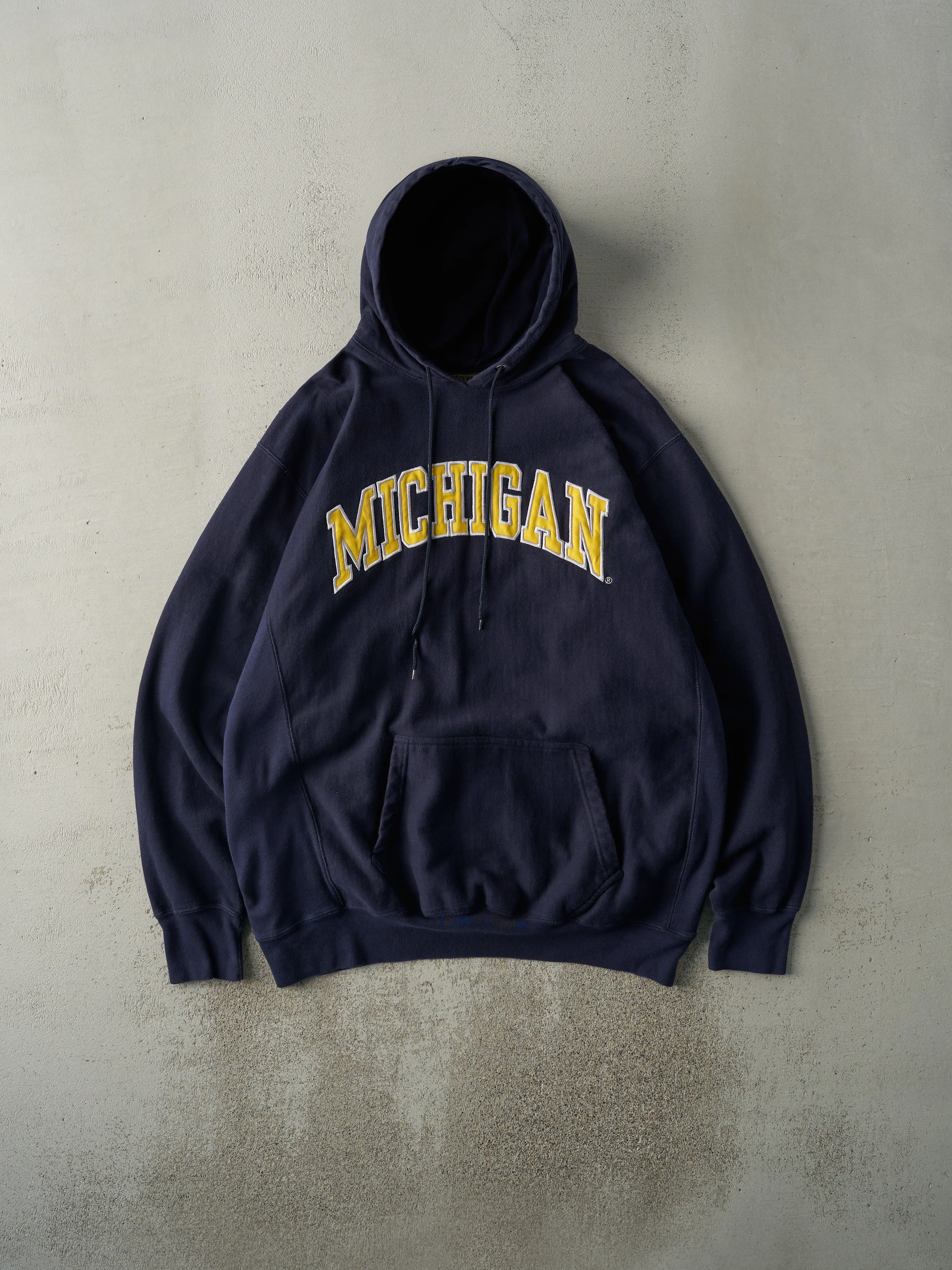 Vintage Y2K Navy Blue University of Michigan Hoodie (XL) sold by Rebalance Vintage