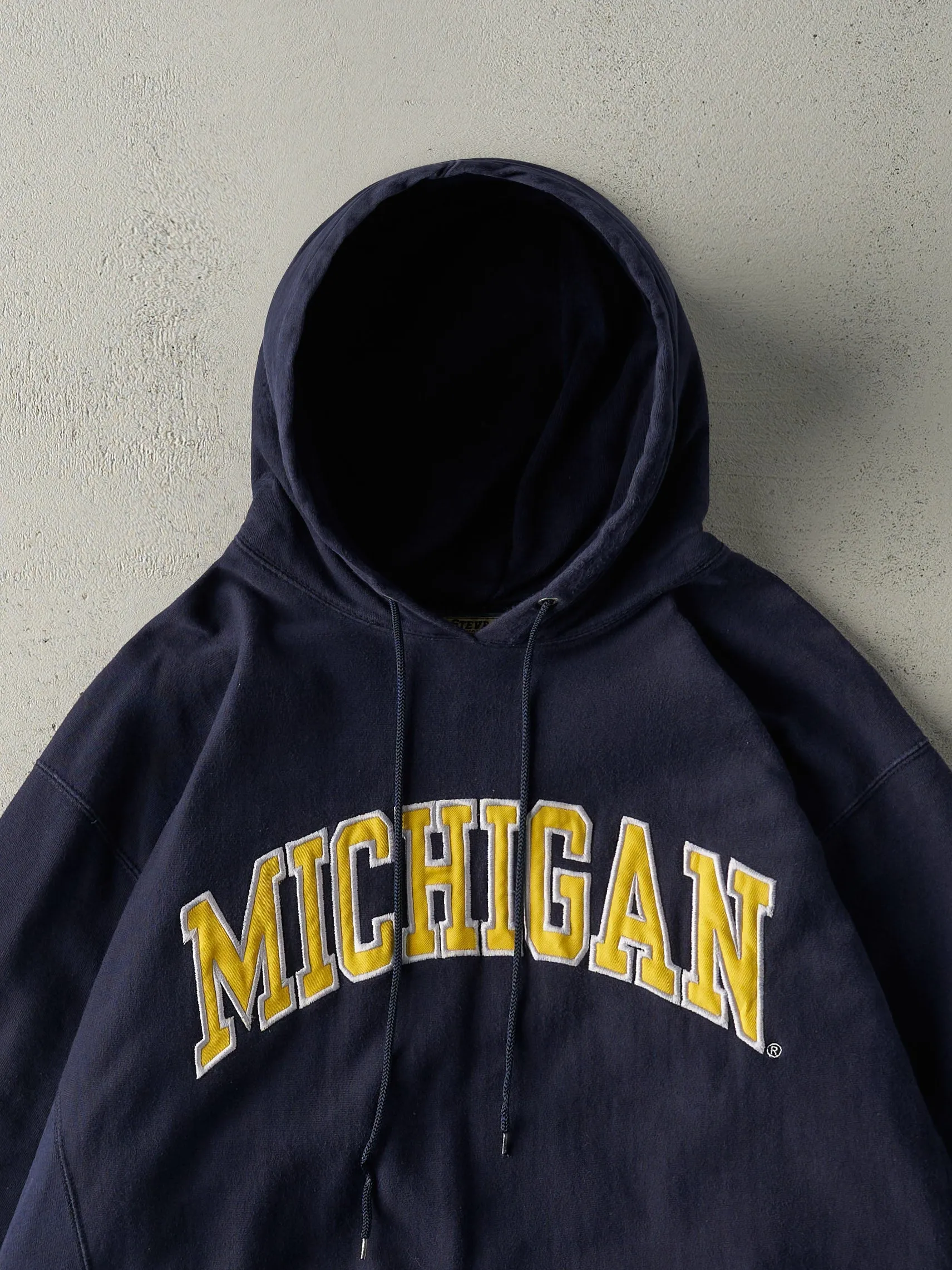 Vintage Y2K Navy Blue University of Michigan Hoodie (XL) sold by Rebalance Vintage product image thumbnail 2