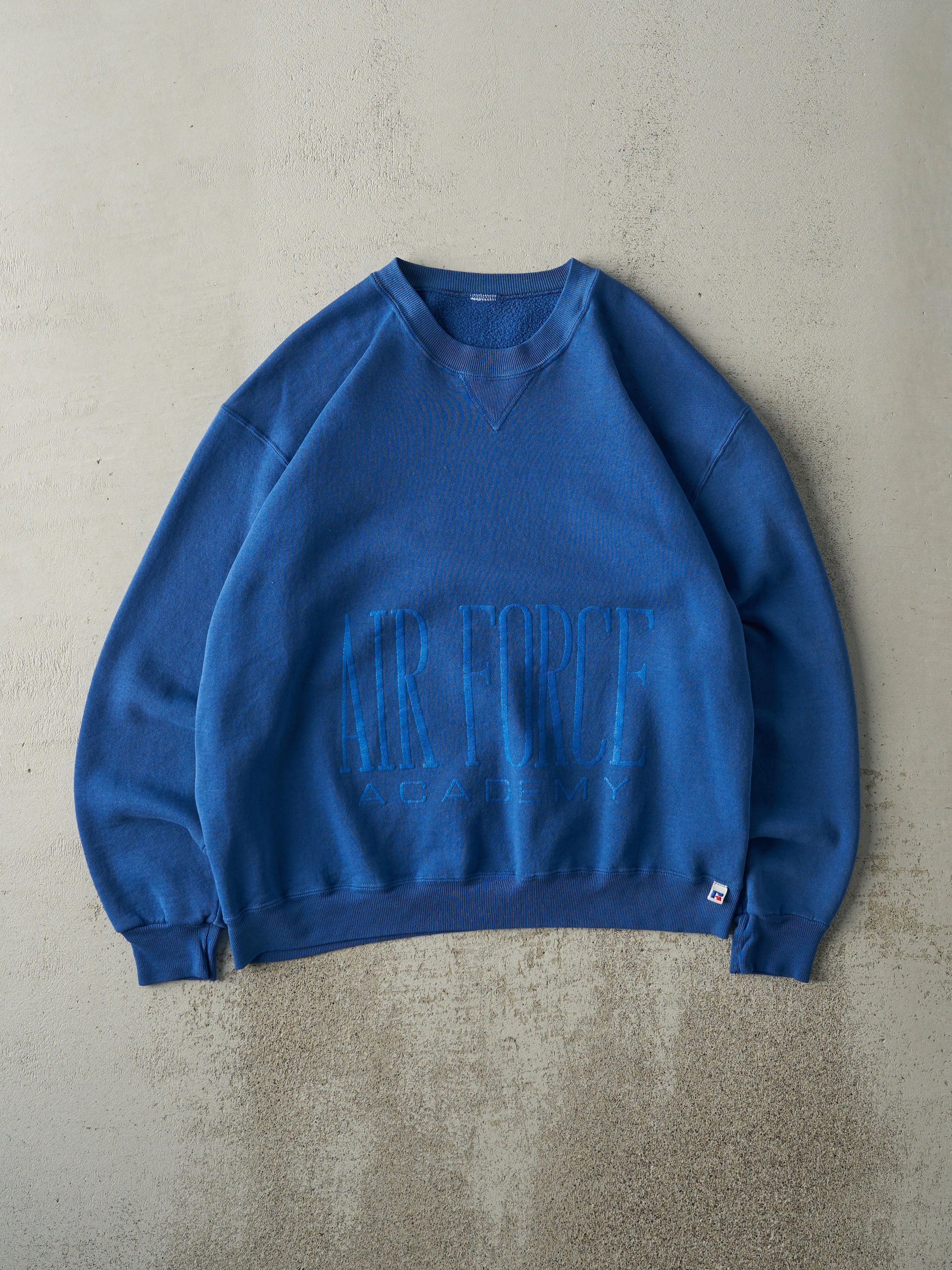 Vintage 90s Blue Russell Athletic Air Force Academy Crewneck (L) sold by Rebalance Vintage