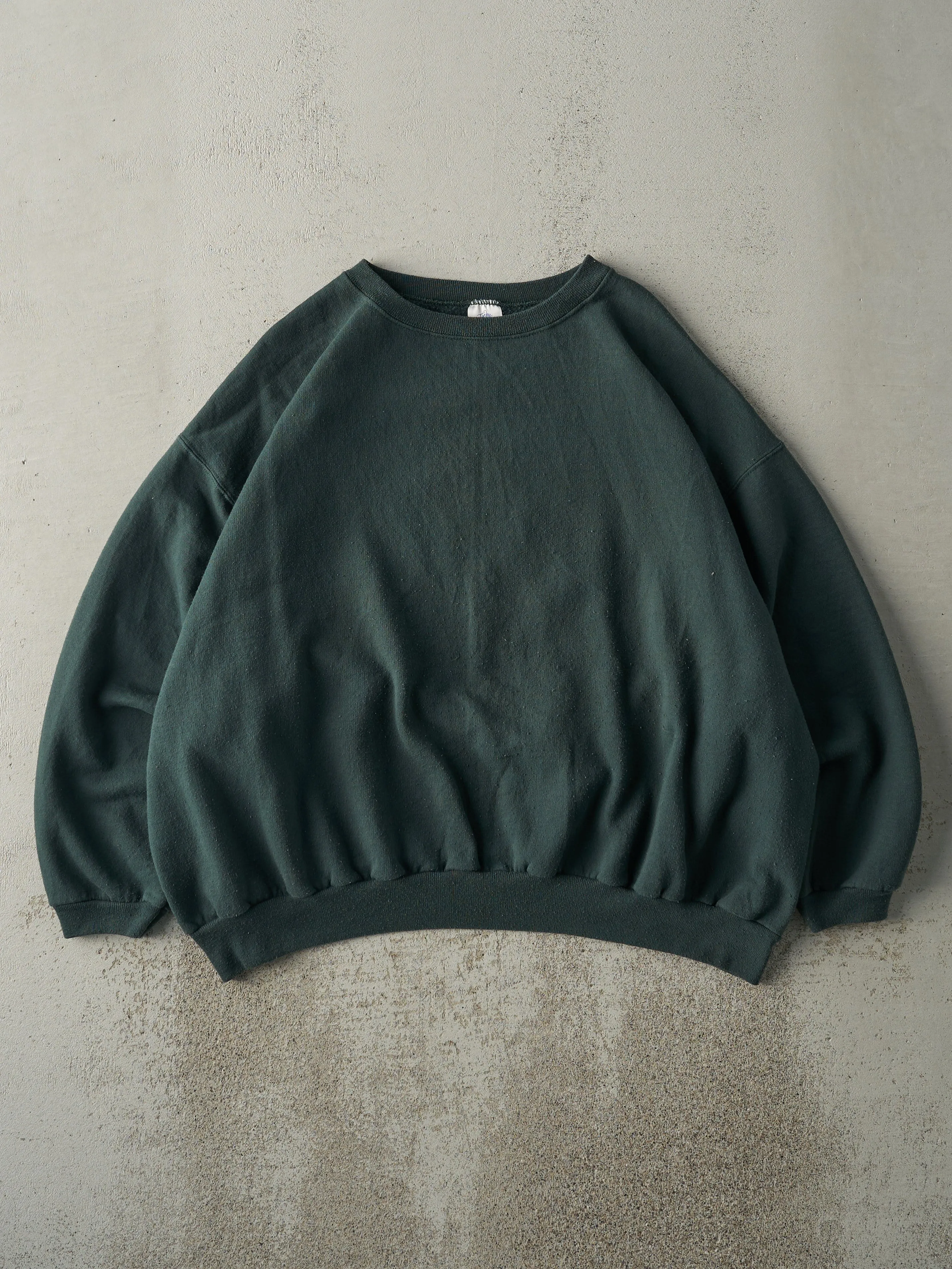 Vintage 90s Forest Green Blank Boxy Crewneck (XL) sold by Rebalance Vintage